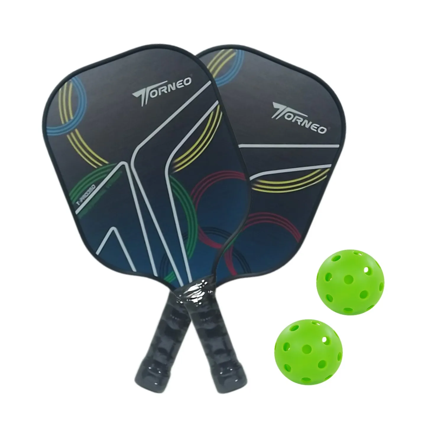 SET DE RAQUETAS PICKLEBALL PADDLE PROFESIONAL FIBRA DE VIDRIO PRO 350 TORNEO - 1