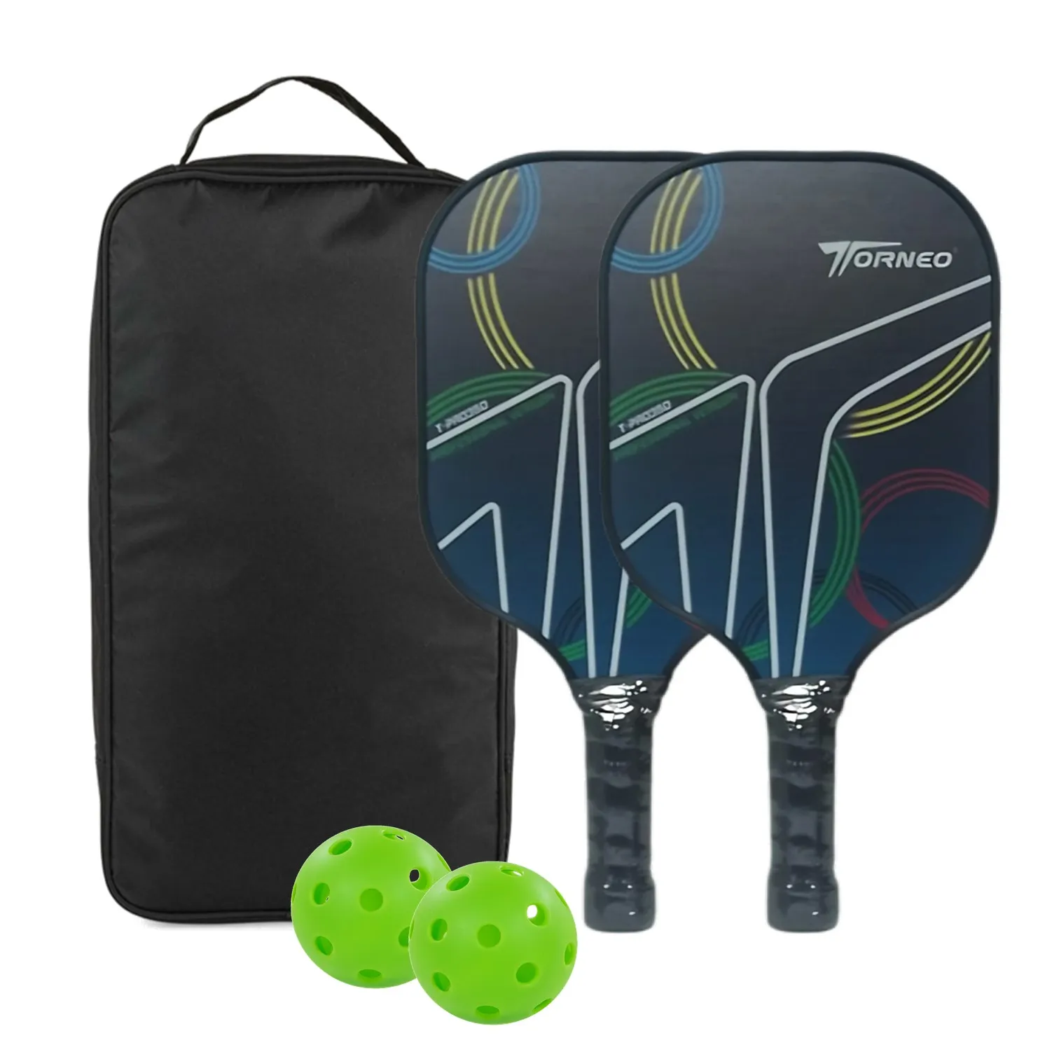 SET DE RAQUETAS PICKLEBALL PADDLE PROFESIONAL FIBRA DE VIDRIO PRO 350 TORNEO - 2