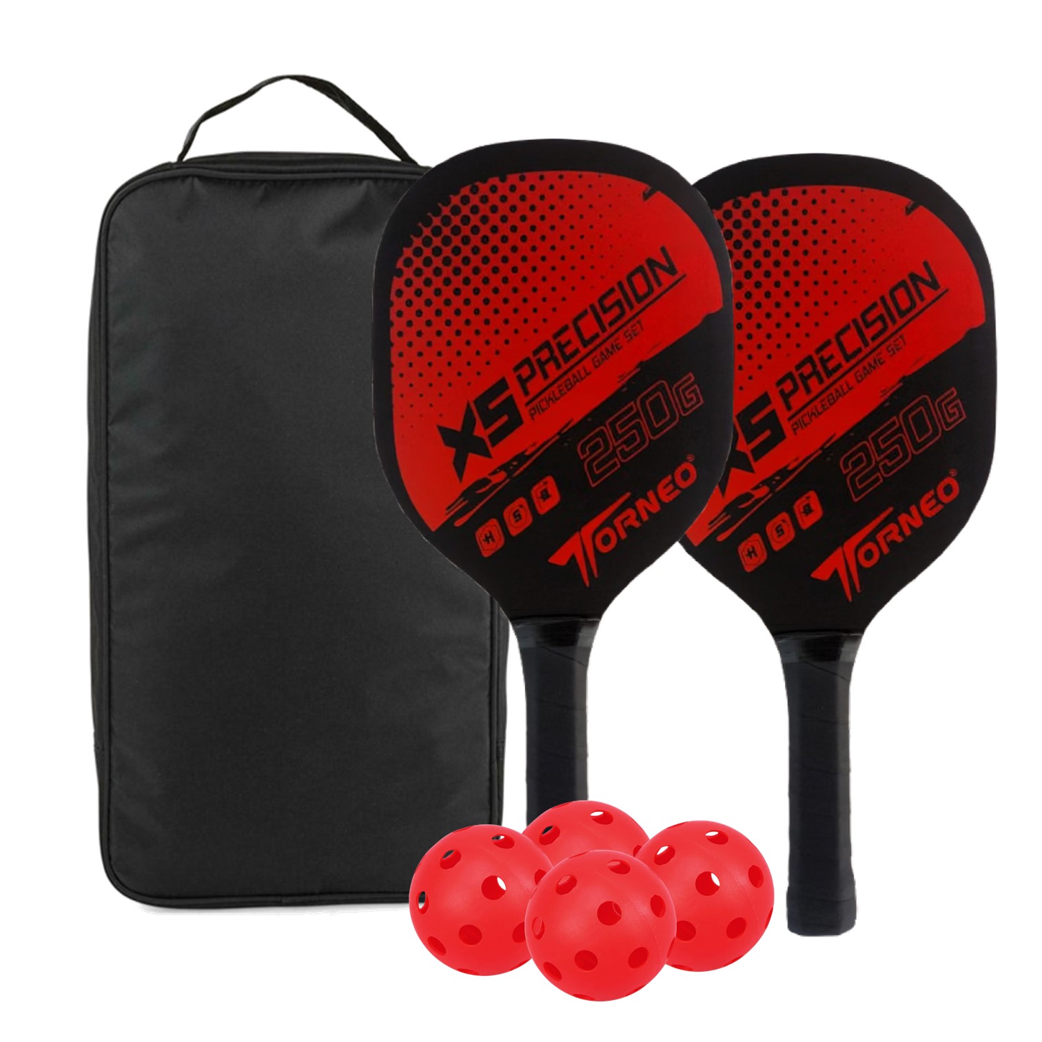 SET DE RAQUETAS PICKEBALL PARA ENTRENAMIENTO MADERA CON 4 PELOTAS TORNEO - 1