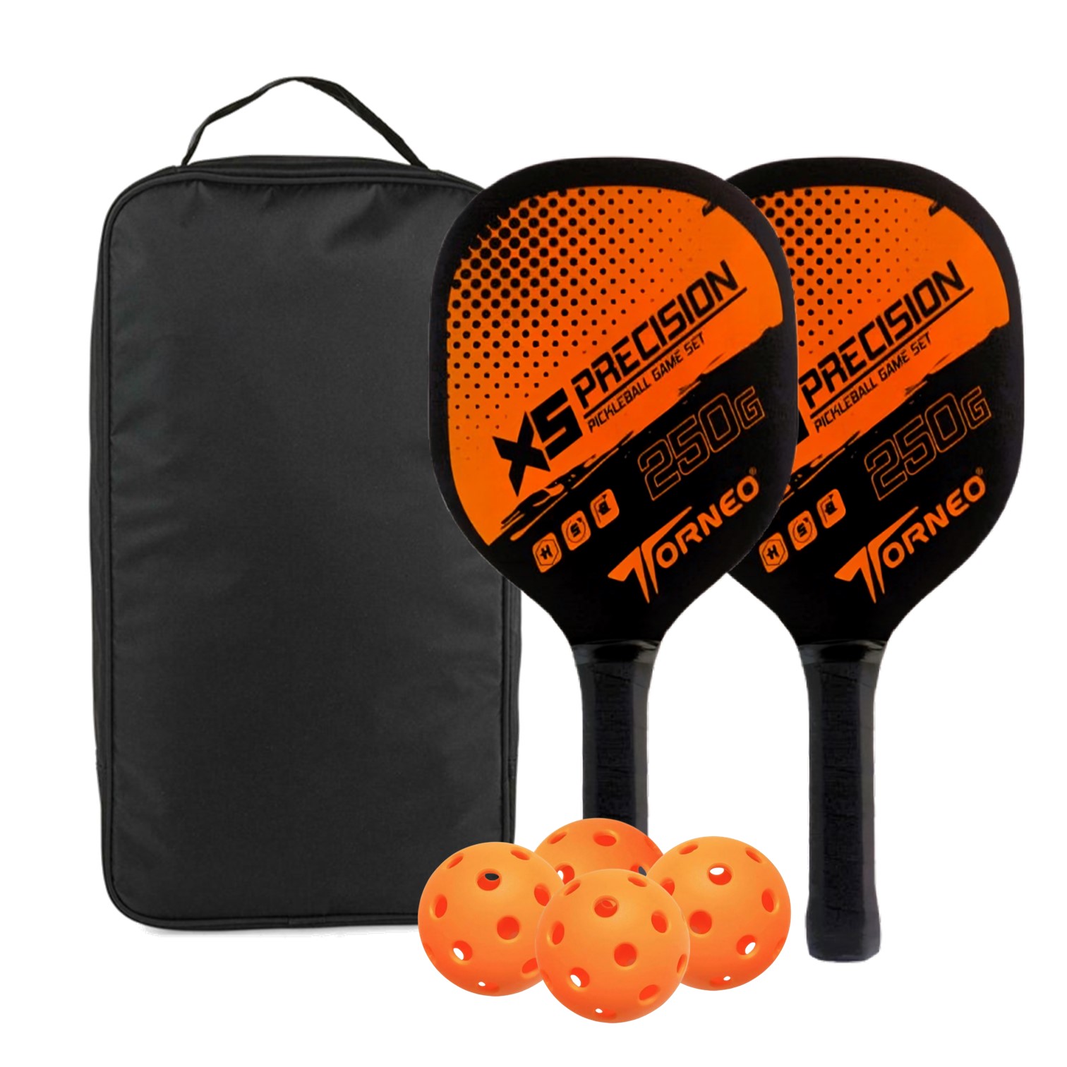 SET DE RAQUETAS PICKEBALL PARA ENTRENAMIENTO MADERA CON 4 PELOTAS TORNEO - 1
