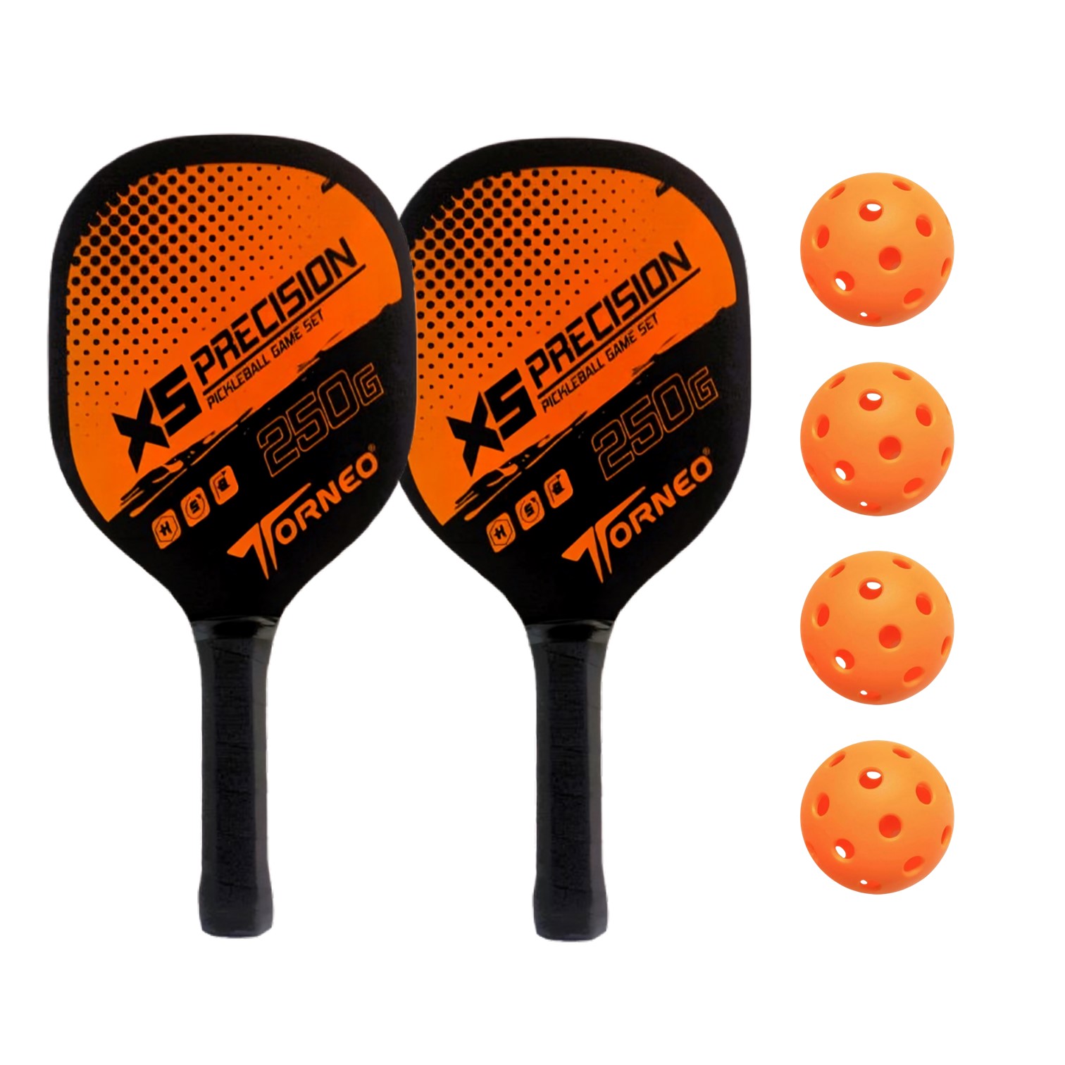 SET DE RAQUETAS PICKEBALL PARA ENTRENAMIENTO MADERA CON 4 PELOTAS TORNEO - 2