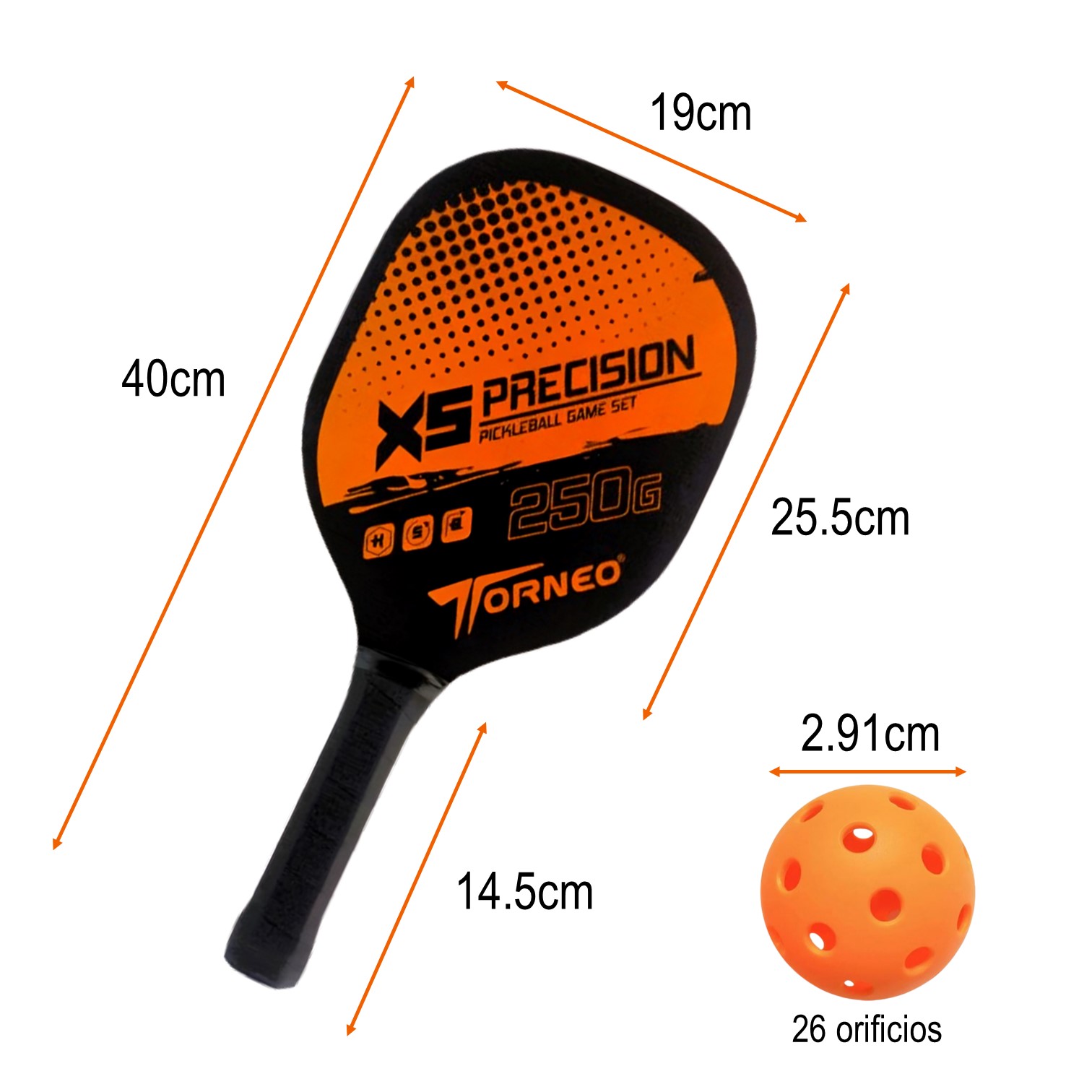 SET DE RAQUETAS PICKEBALL PARA ENTRENAMIENTO MADERA CON 4 PELOTAS TORNEO - 4