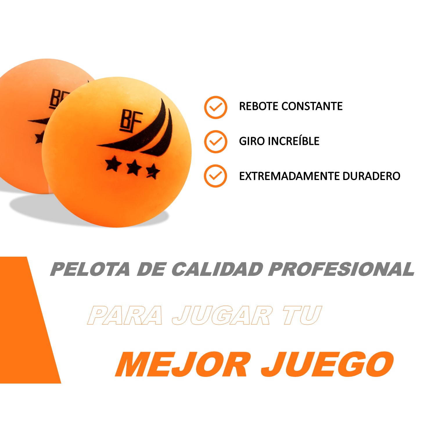 PELOTAS PARA PING PONG 3 ESTRELLAS POTE DE 60 PCS FUBBALL - 2