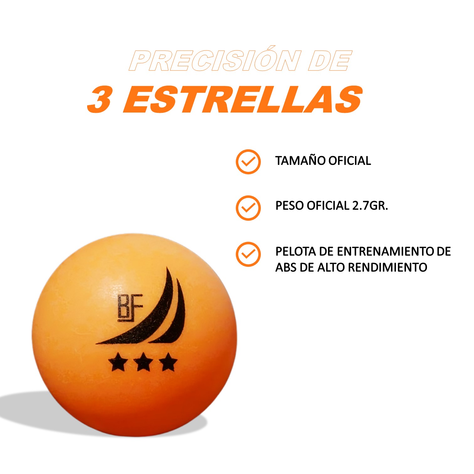 PELOTAS PARA PING PONG 3 ESTRELLAS POTE DE 60 PCS FUBBALL - 3