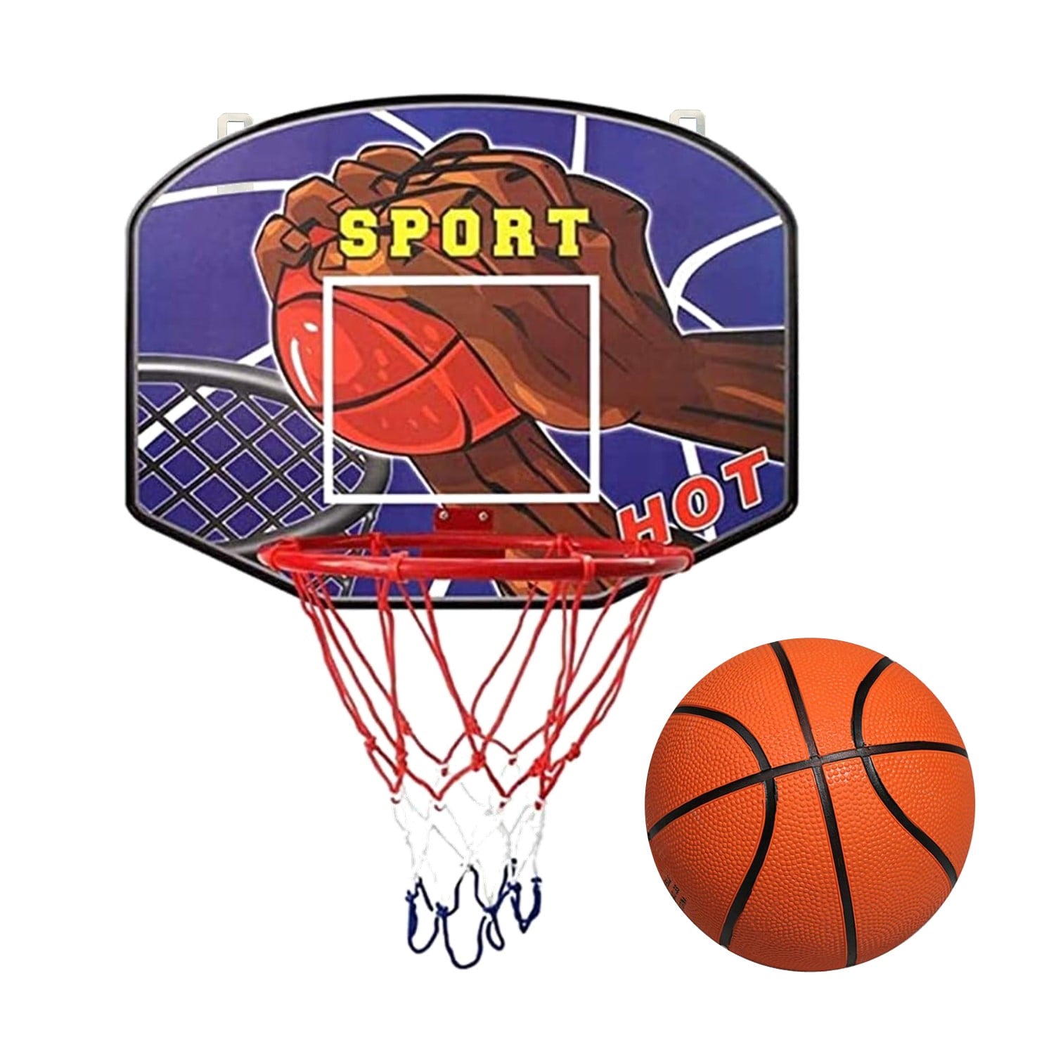 TABLERO DE BÁSQUET PARA PARED MÁS ARO, RED Y PELOTA OFICIAL TALLA #7 – RECREATIVO - 1