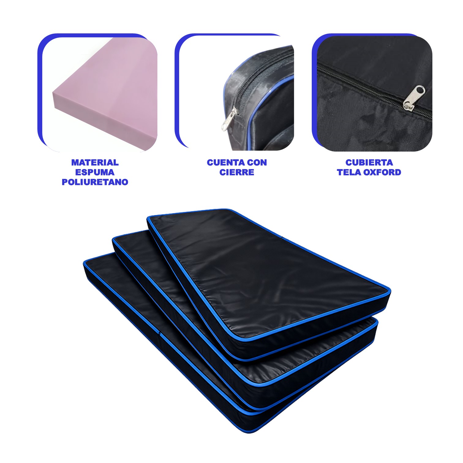 COLCHONETA PARA FITNESS GIMNASIA DE LONA OXFORD 1.5M - 3