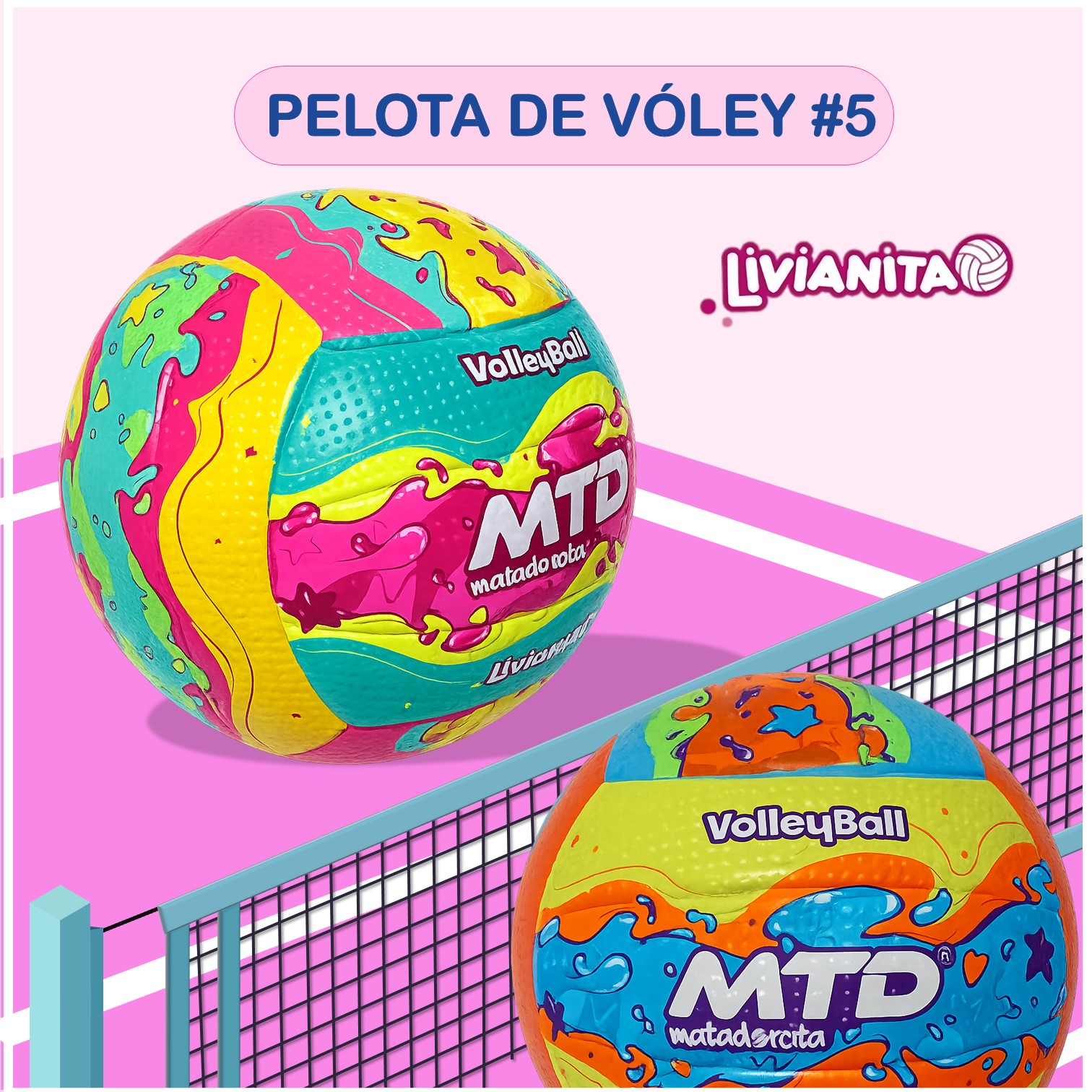 PELOTA PARA VÓLEY TALLA #5 GOMA FOAM EXTRA SUAVE LIVIANITA MTD - 4