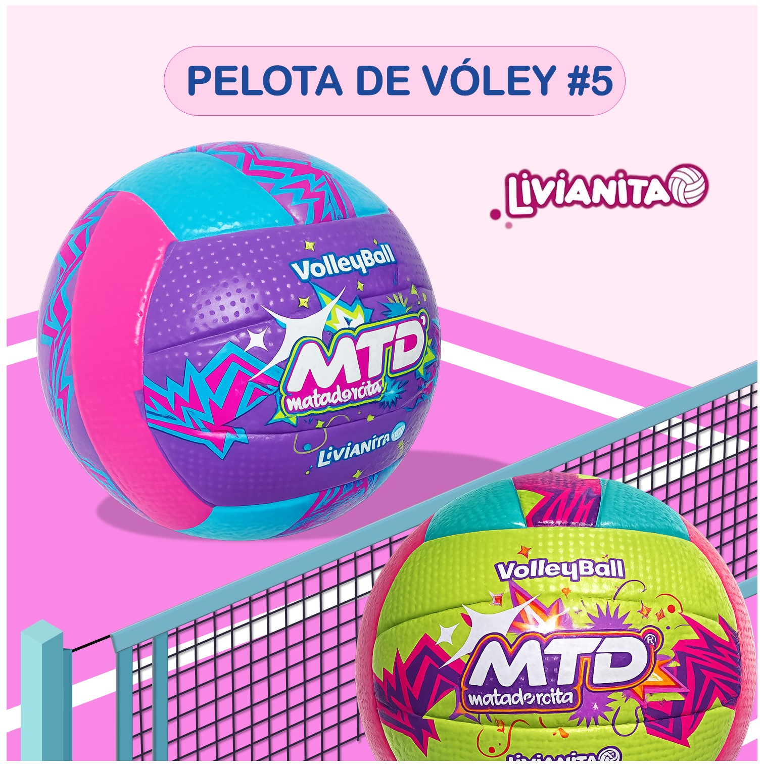 PELOTA PARA VÓLEY #5 GOMA FOAM EXTRA SUAVE LIVIANITA MTD - 4
