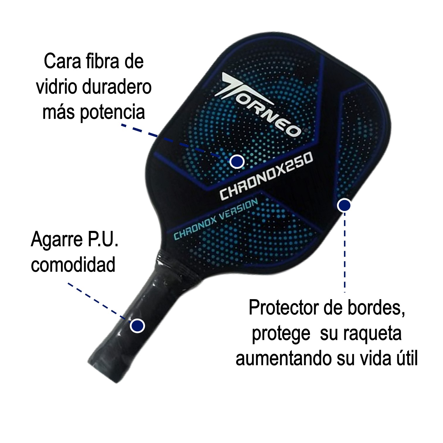 RAQUETAS PICKLEBALL FIBRA DE VIDRIO CHRONOX250 TORNEO - 2