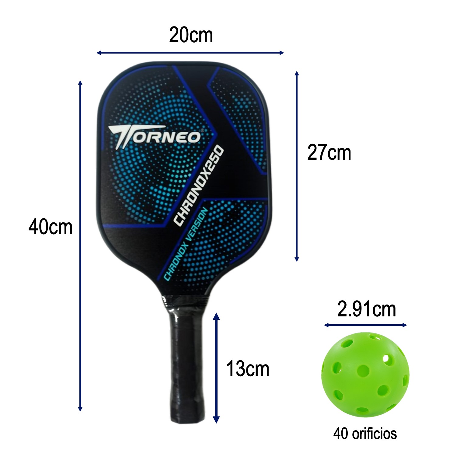 RAQUETAS PICKLEBALL FIBRA DE VIDRIO CHRONOX250 TORNEO - 3