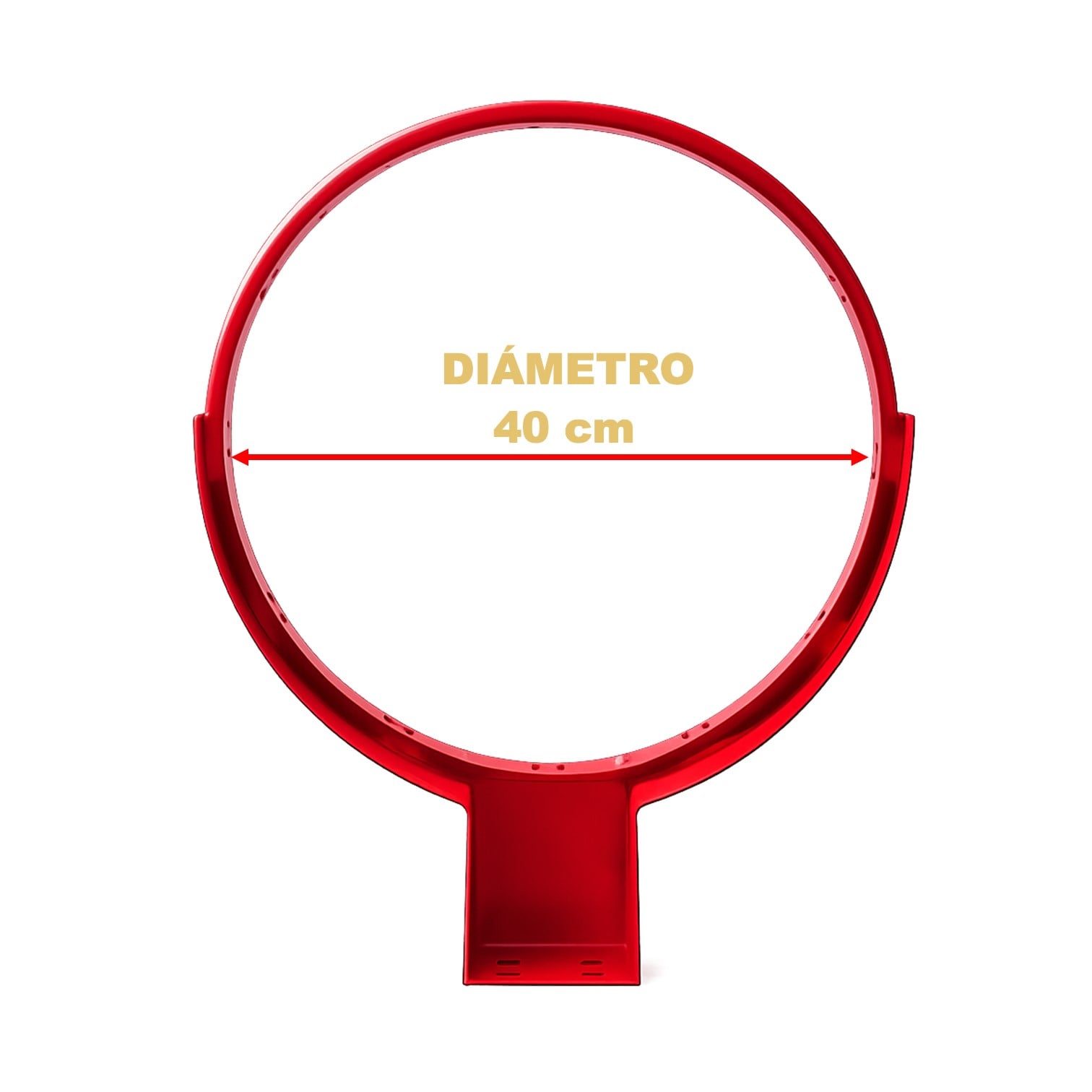 ARO DE BÁSQUET PROFESIONAL 40CM ACERO SÓLIDO - 4
