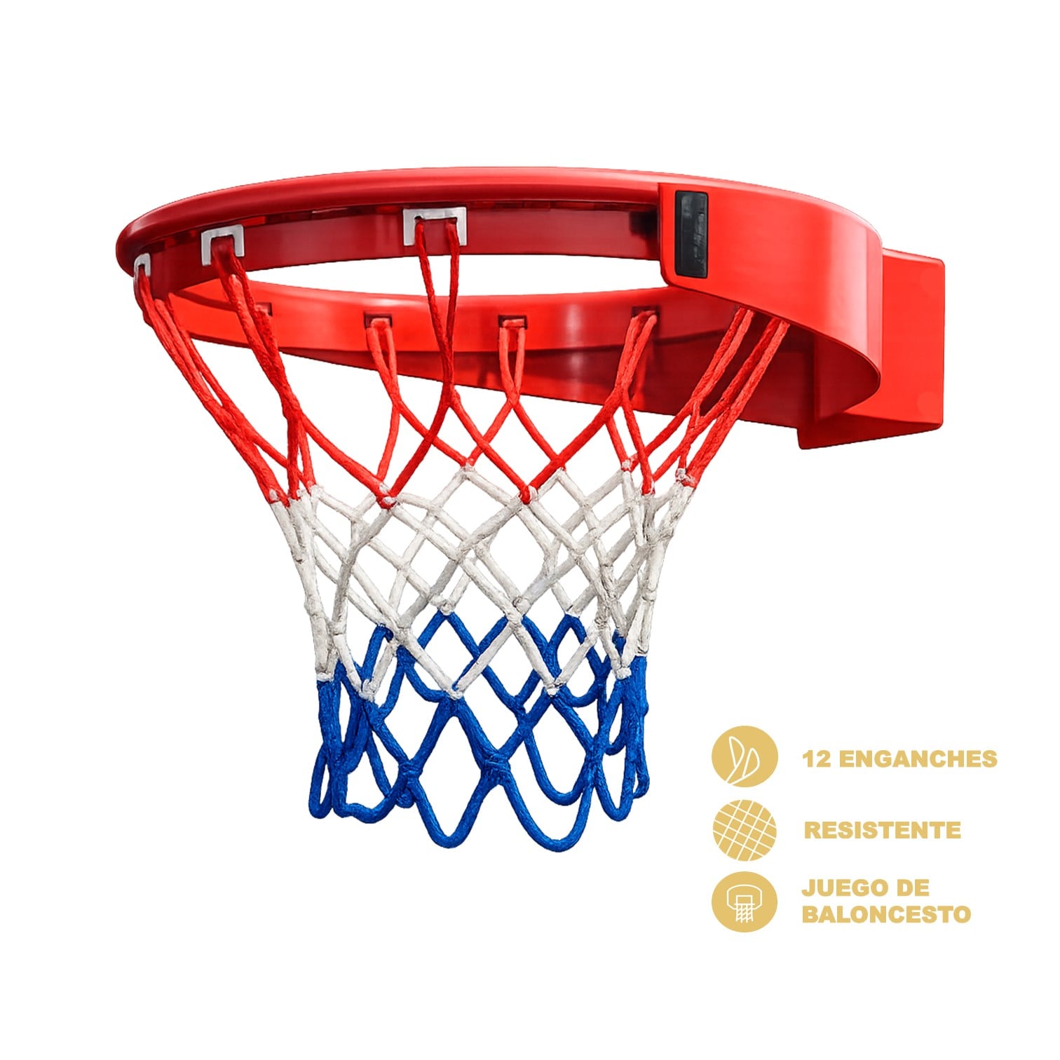 ARO DE BÁSQUET PROFESIONAL  45CM ACERO SÓLIDO MEDIDA OFICIAL - 2