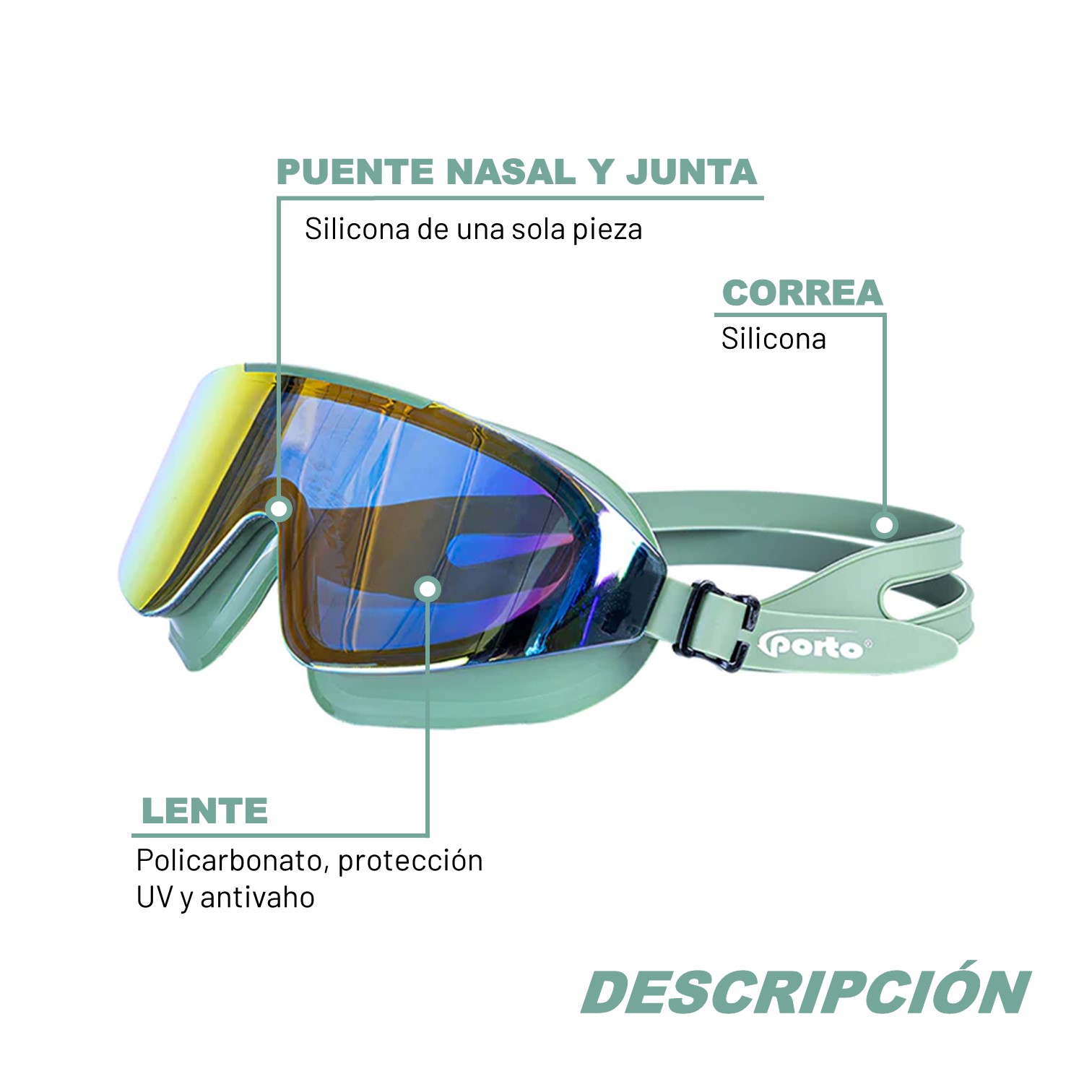LENTES PARA NATACIÓN ADULTO PRISMA PORTO - 2