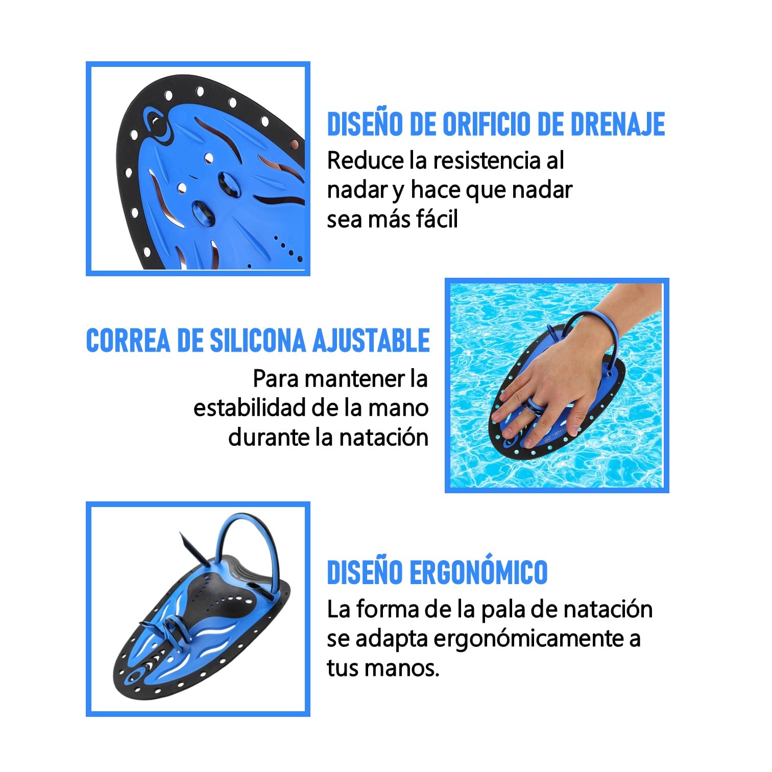 PALETAS  PARA NATACIÓN BUCEO ENTRENAMIENTO AJUSTABLE JUNIOR - 3