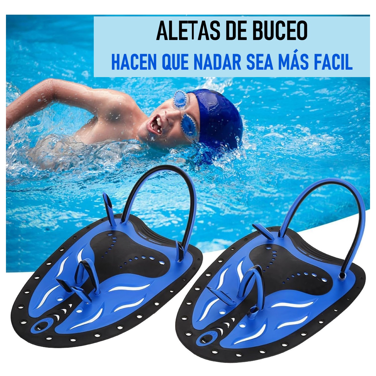 PALETAS PARA NATACIÓN BUCEO ENTRENAMIENTO AJUSTABLE ADULTO - 5