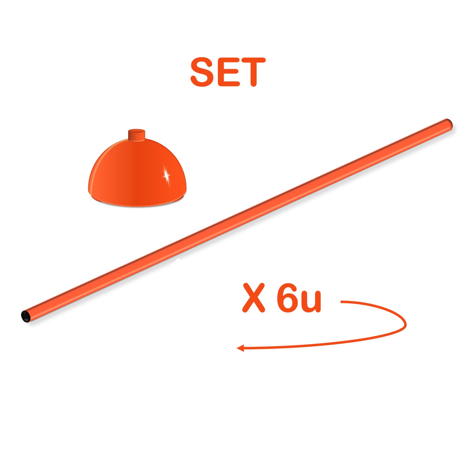 BASE SOPORTE MÁS VARILLA DE PVC PARA ENTRENAMIENTO DEPORTIVO - PACK DE 6 UNIDADES - 2