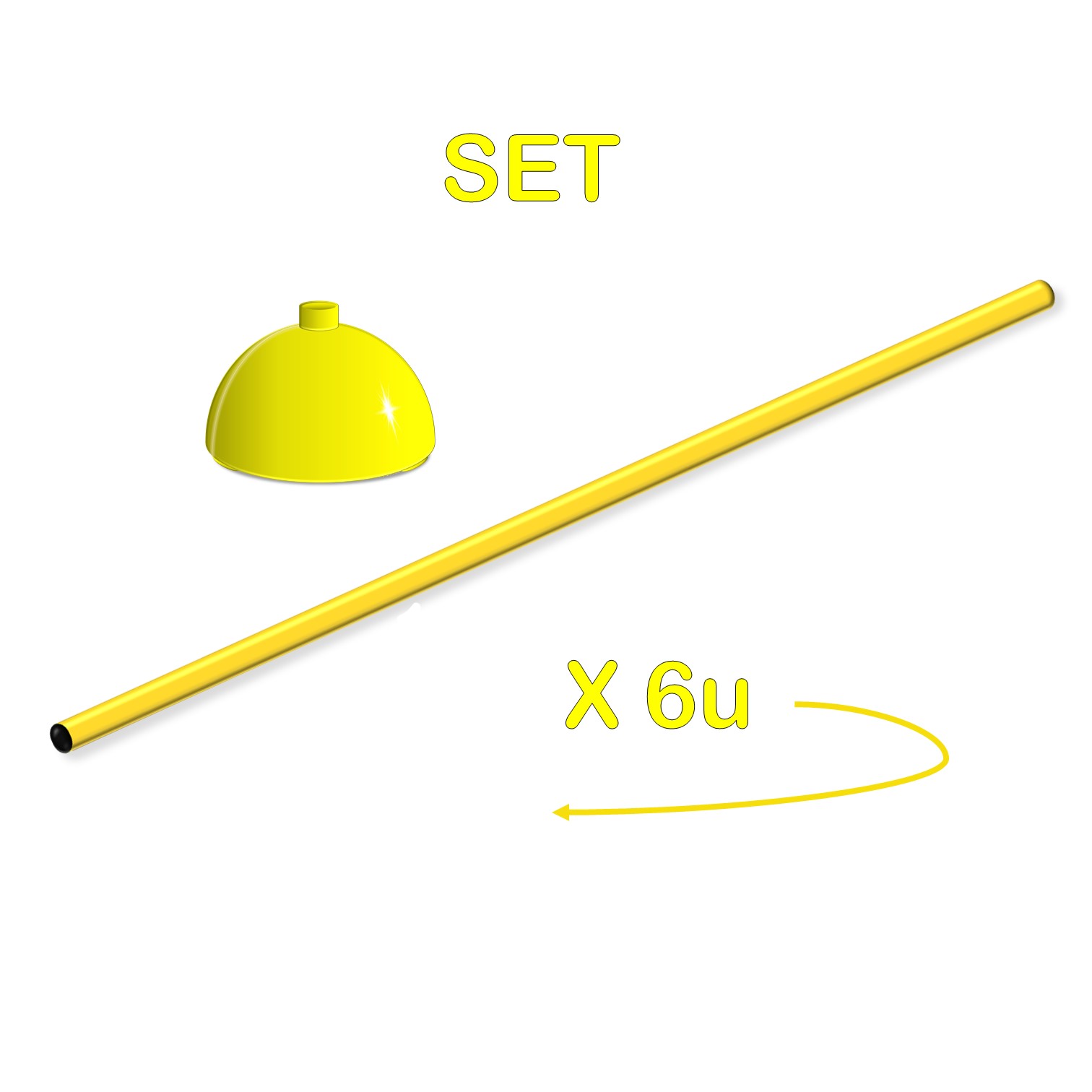 BASE SOPORTE MÁS VARILLA DE PVC PARA ENTRENAMIENTO DEPORTIVO - PACK DE 6 UNIDADES - 2