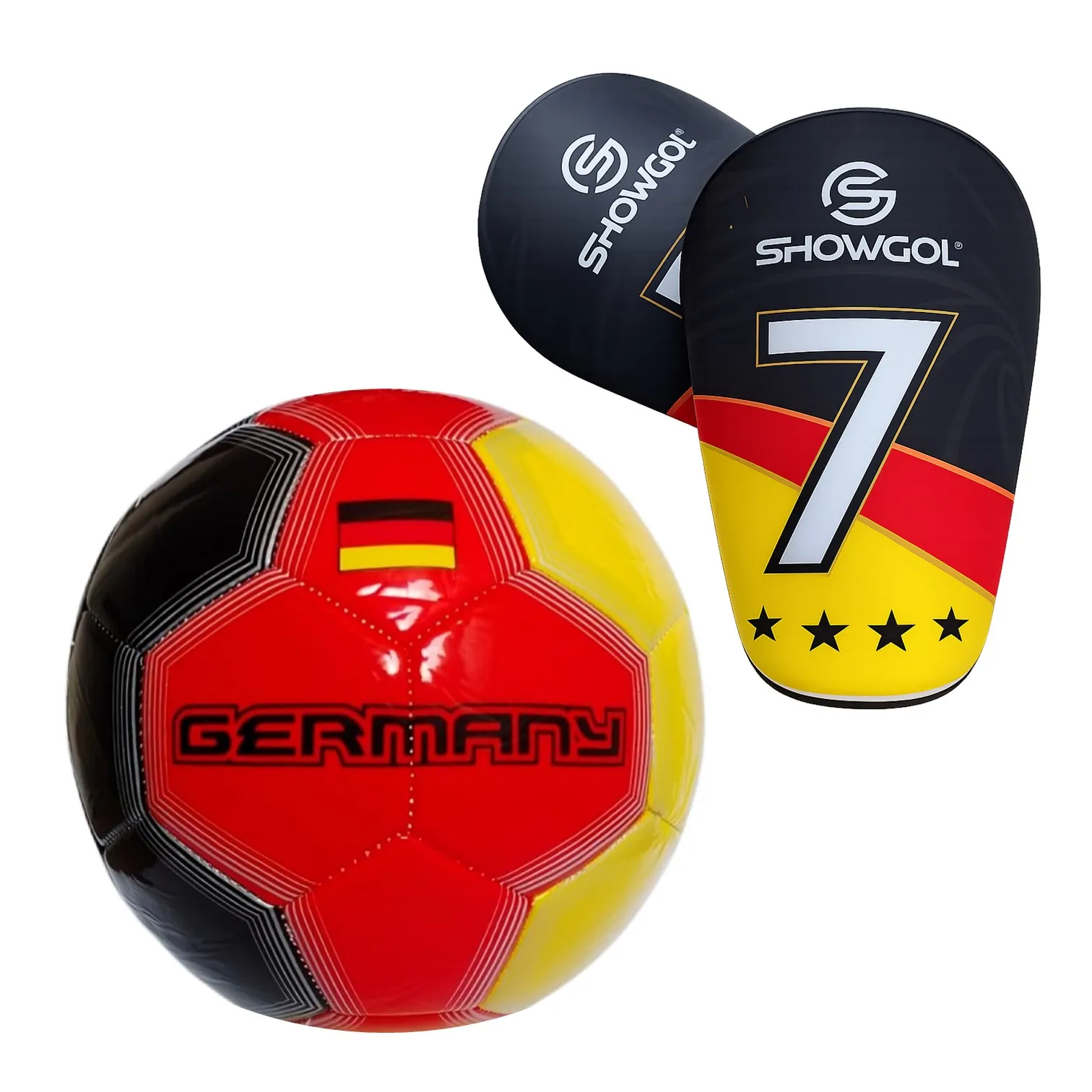 COMBO CRACK FUTBOL PELOTA DE CUERO Nº5 + MINI CANILLERAS DE SELECCIÓN - 1