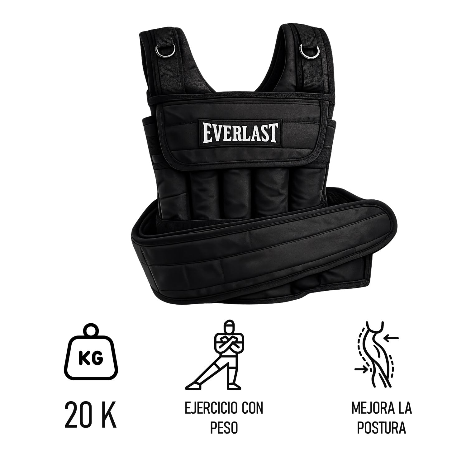 CHALECO LASTRE CON PESO 20KG REGULABLE PARA CALISTENIA CROSSFIT GYM - 2