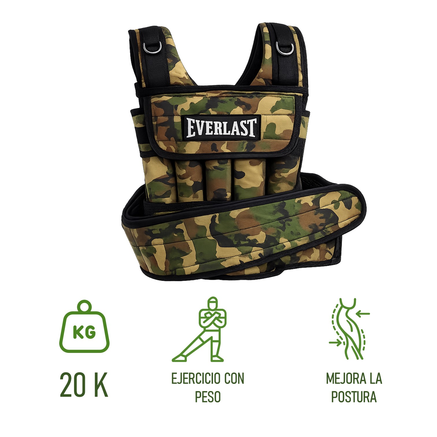 CHALECO LASTRE CON PESO 20KG REGULABLE PARA CALISTENIA CROSSFIT GYM - 2