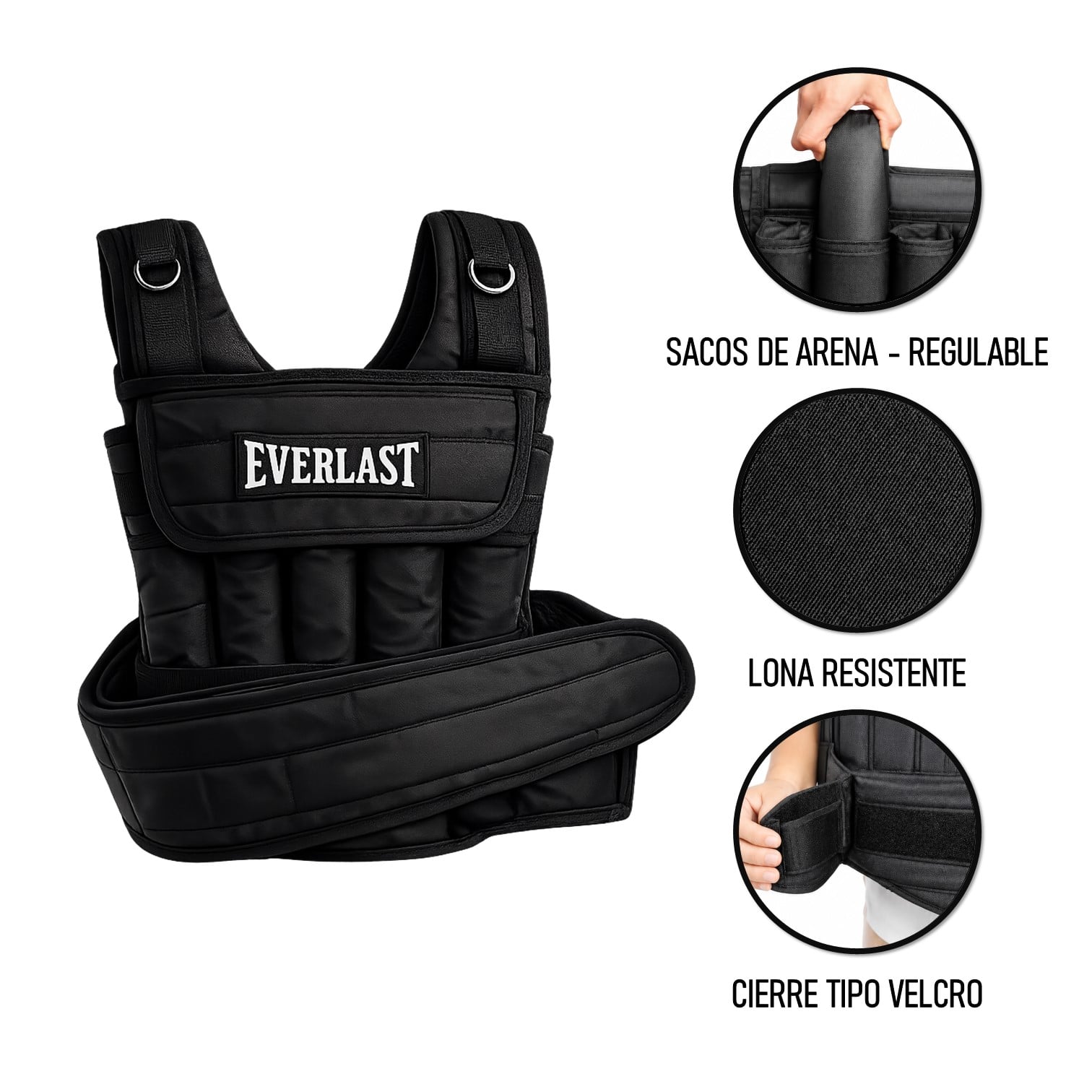 CHALECO LASTRE CON PESO 20KG REGULABLE PARA CALISTENIA CROSSFIT GYM - 3