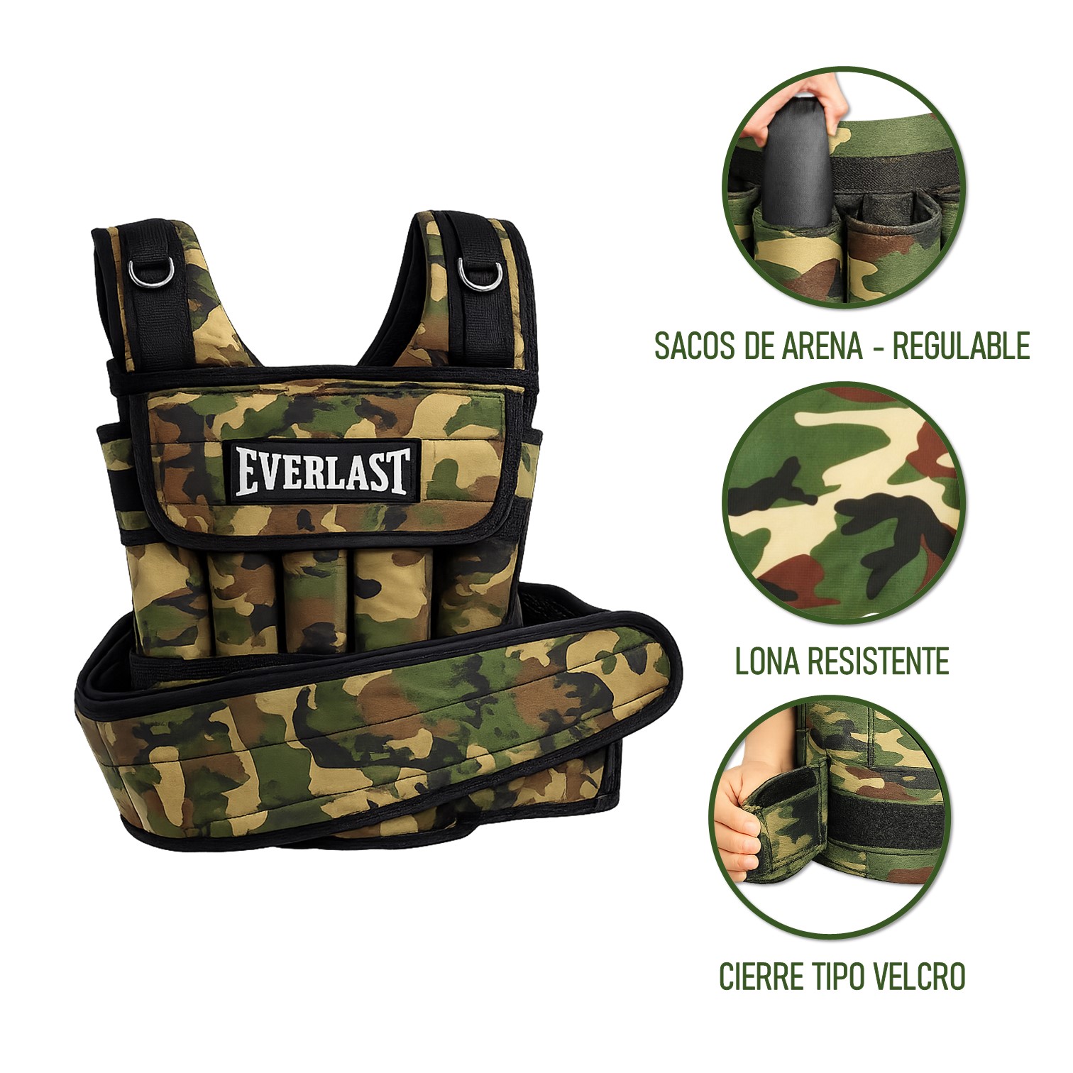 CHALECO LASTRE CON PESO 20KG REGULABLE PARA CALISTENIA CROSSFIT GYM - 3