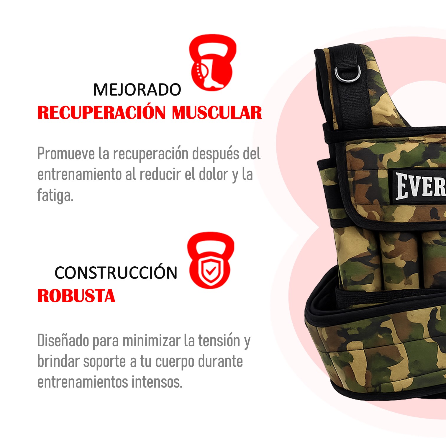 CHALECO LASTRE CON PESO 20KG REGULABLE PARA CALISTENIA CROSSFIT GYM - 5