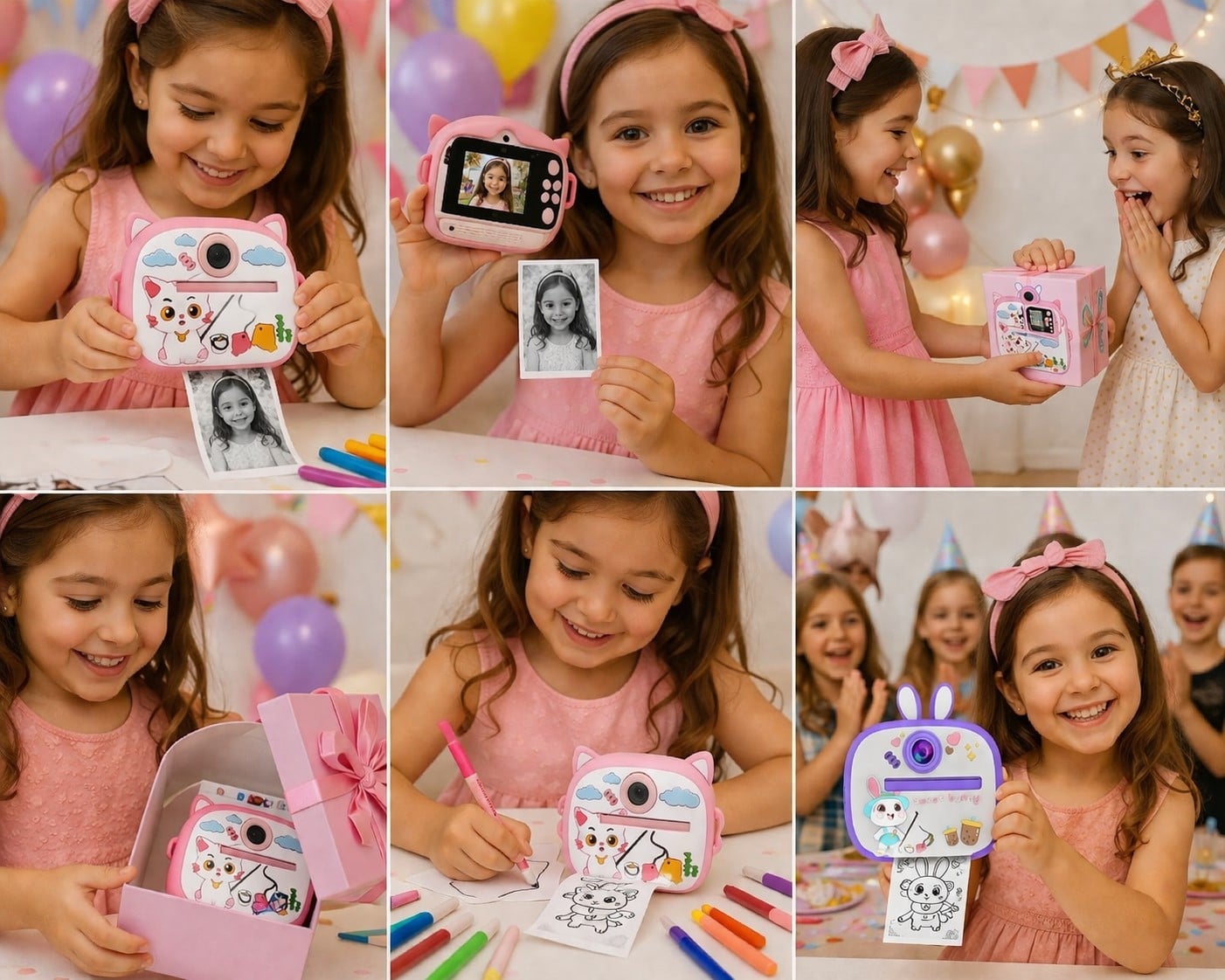 CAMARA DIGITAL INFANTIL CON IMPRESIÓN TÉRMICA INSTANTÁNEA + 5 ROLLOS DE PAPEL - 3