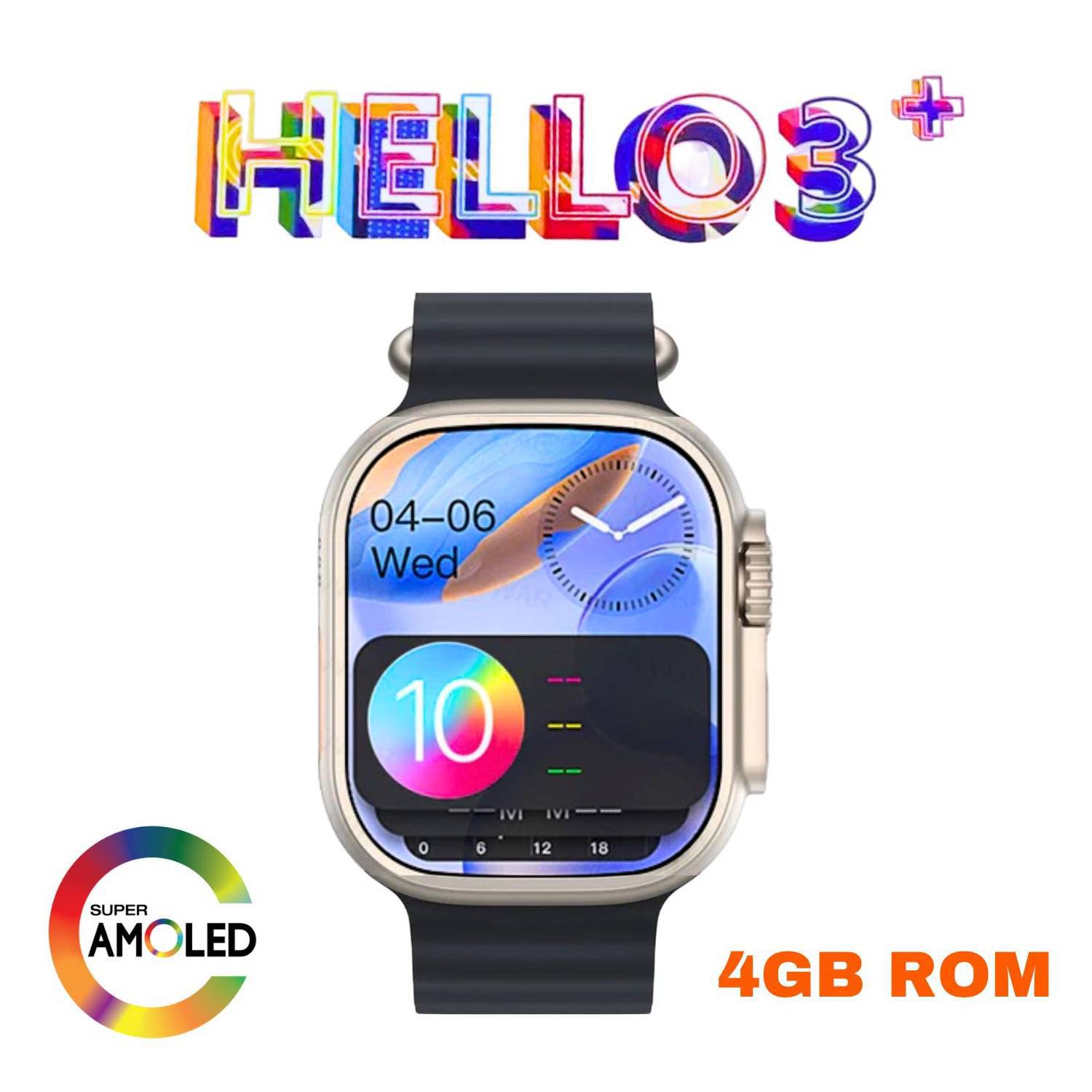 SMARTWATCH HELLO WATCH 3 PLUS AMOLED 4GB - 1