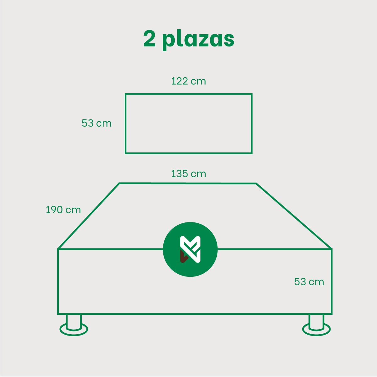 COMBO CAMA BRISA ANTIFLUIDO 2PLZ GRIS CLARO + VELADOR TED + ALMOHADA - 2