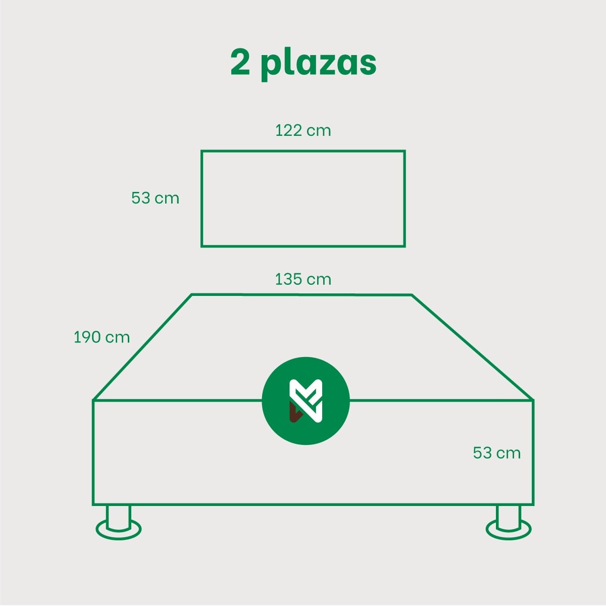 COMBO CAMA BRISA 2PLZ GRIS OSCURO ANTIFLUIDO + VELADOR TED + ALMOHADA - 2