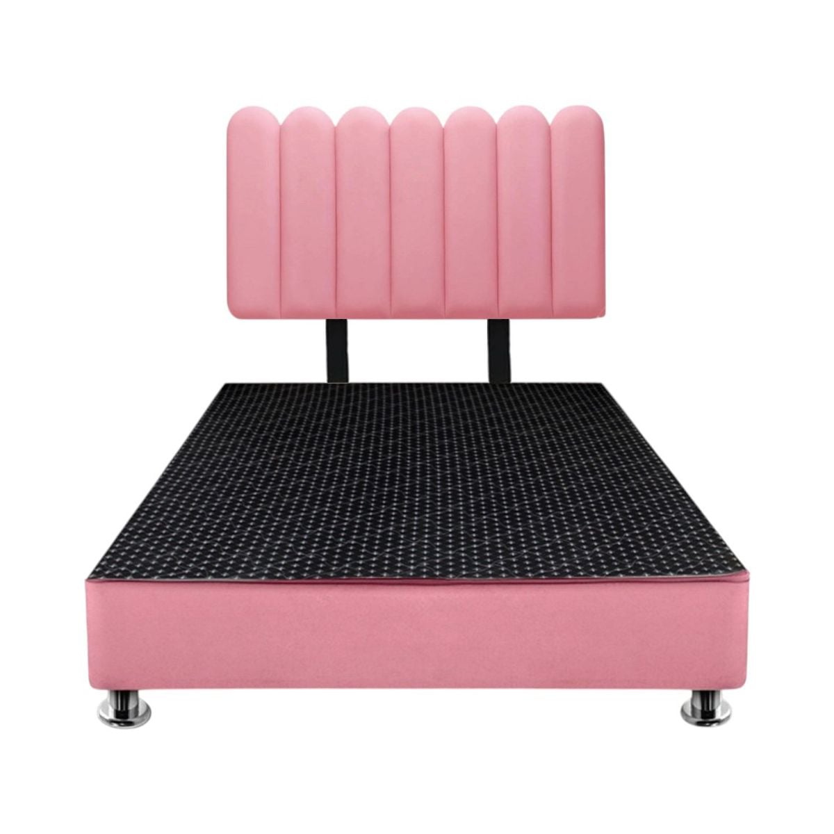 CAMA TAPIZADA GINEBRA QUEEN COLOR ROSADO - 1
