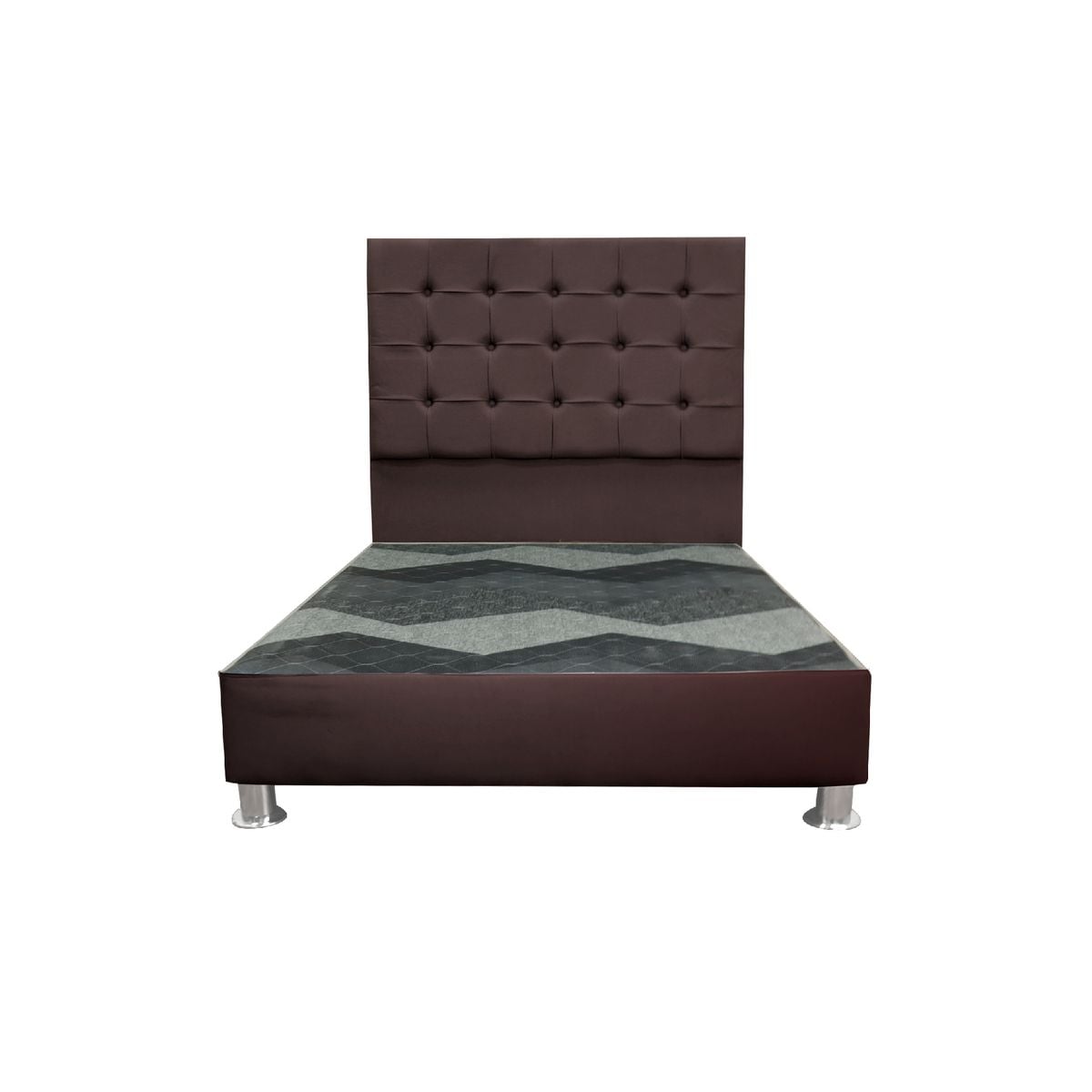 CAMA TAPIZADA MODENA - QUEEN - COLOR MARRÓN - 1