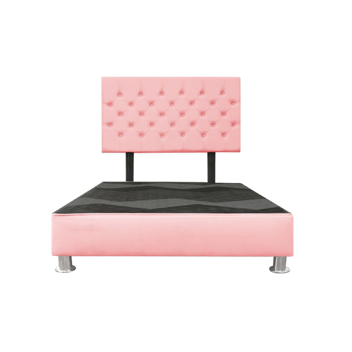 CAMA TAPIZADA VERONA- QUEEN - COLOR ROSADO - 1