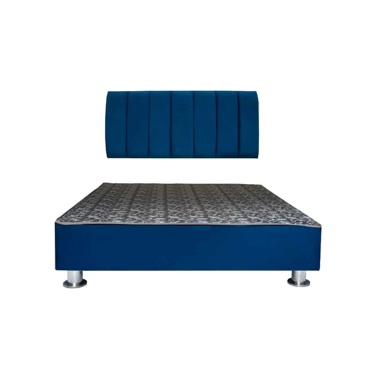 CAMA TAPIZADA AUREA + ALMOHADA - QUEEN PLZ - COLOR AZUL - 1