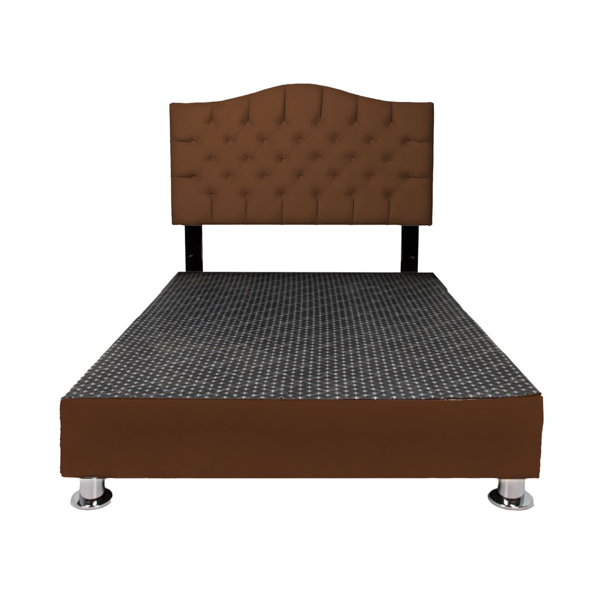 CAMA TAPIZADA CALI - KING - COLOR MARRÓN - 1
