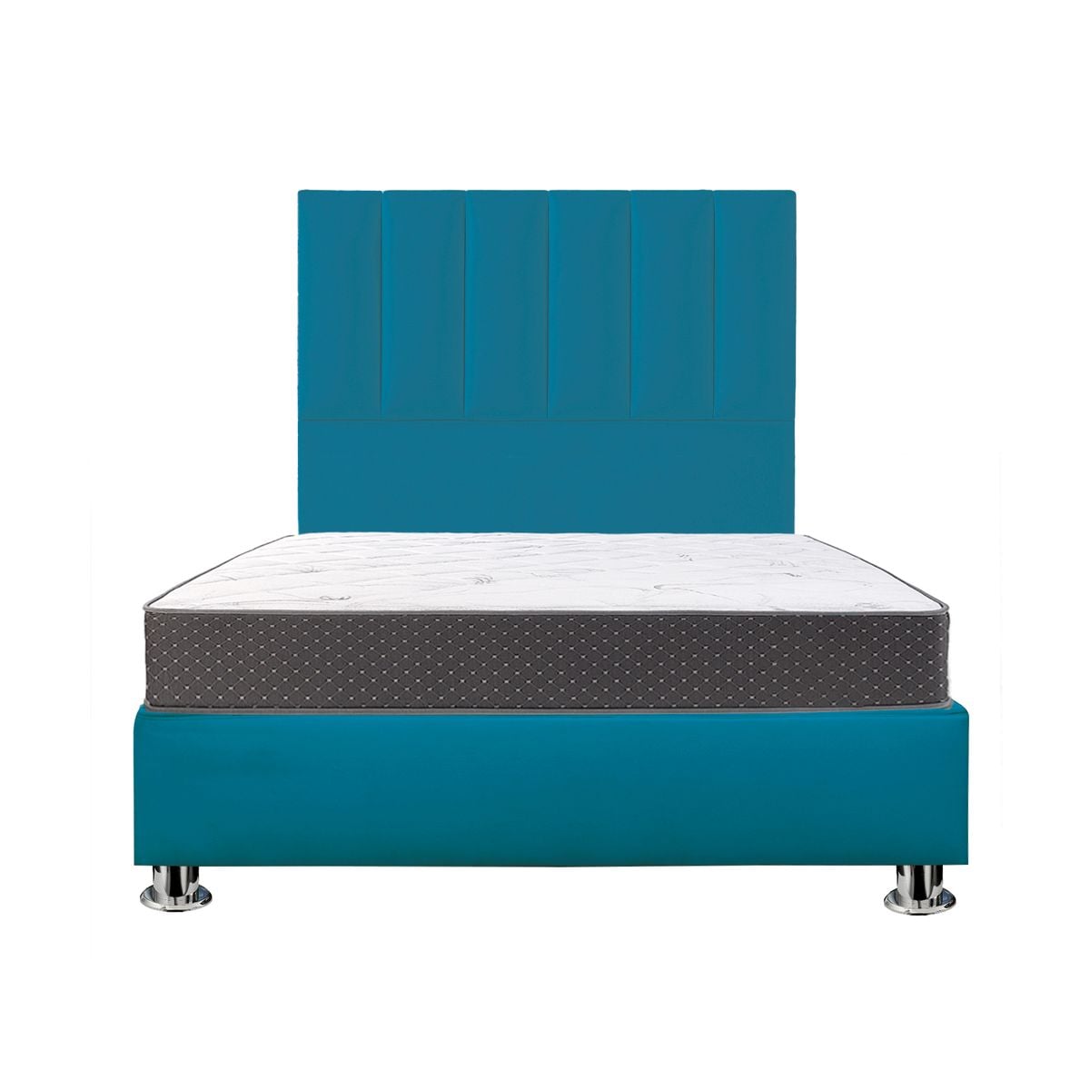 COMBO CAMA TAPIZADA DECO - QUEEN TURQUESA + COLCHÓN SEMIORTOPÉDICO - 1