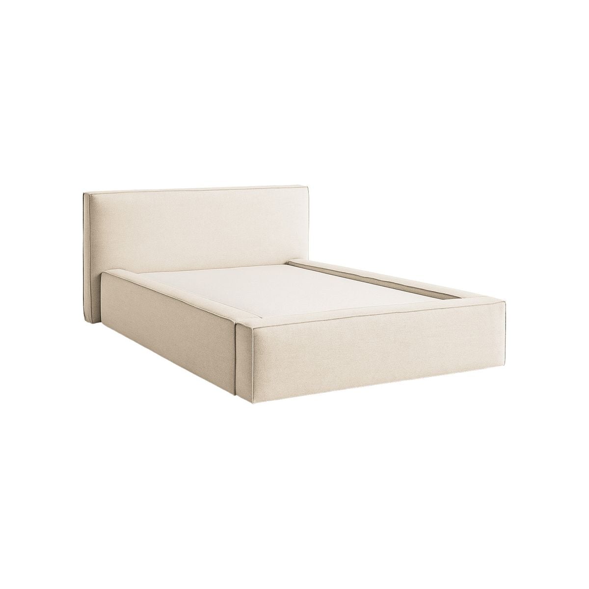 CAMA TAPIZADA VRASA - QUEEN - BEIGE CLARO - 1