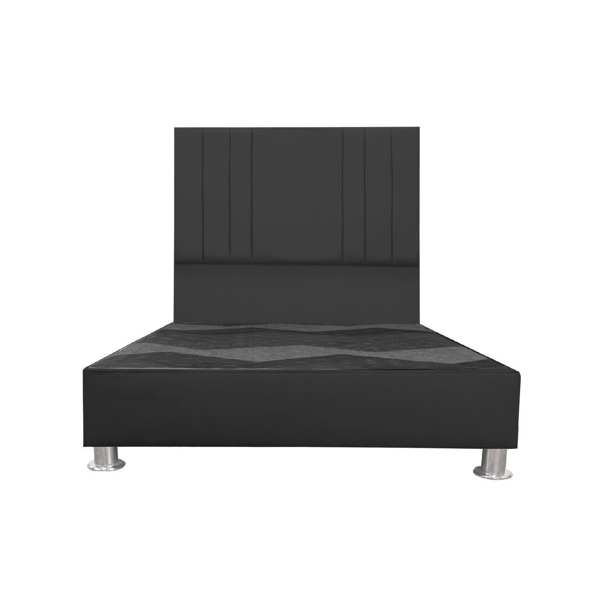CAMA TAPIZADA ALESSIA - QUEEN - COLOR NEGRO - 1