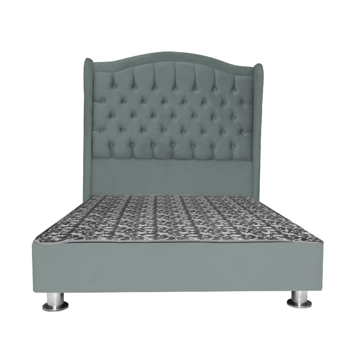 CAMA TAPIZADA PRINCESA QUEEN - COLOR GRIS OSCURO - 1
