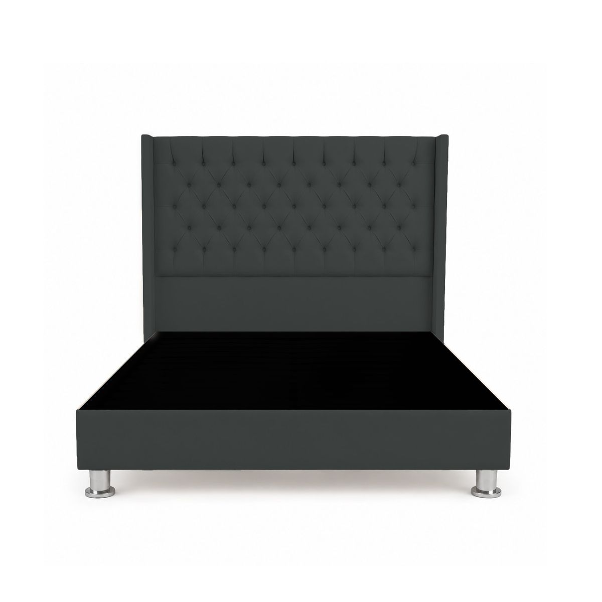CAMA TAPIZADA CORA QUEEN - COLOR GRIS OSCURO - 1