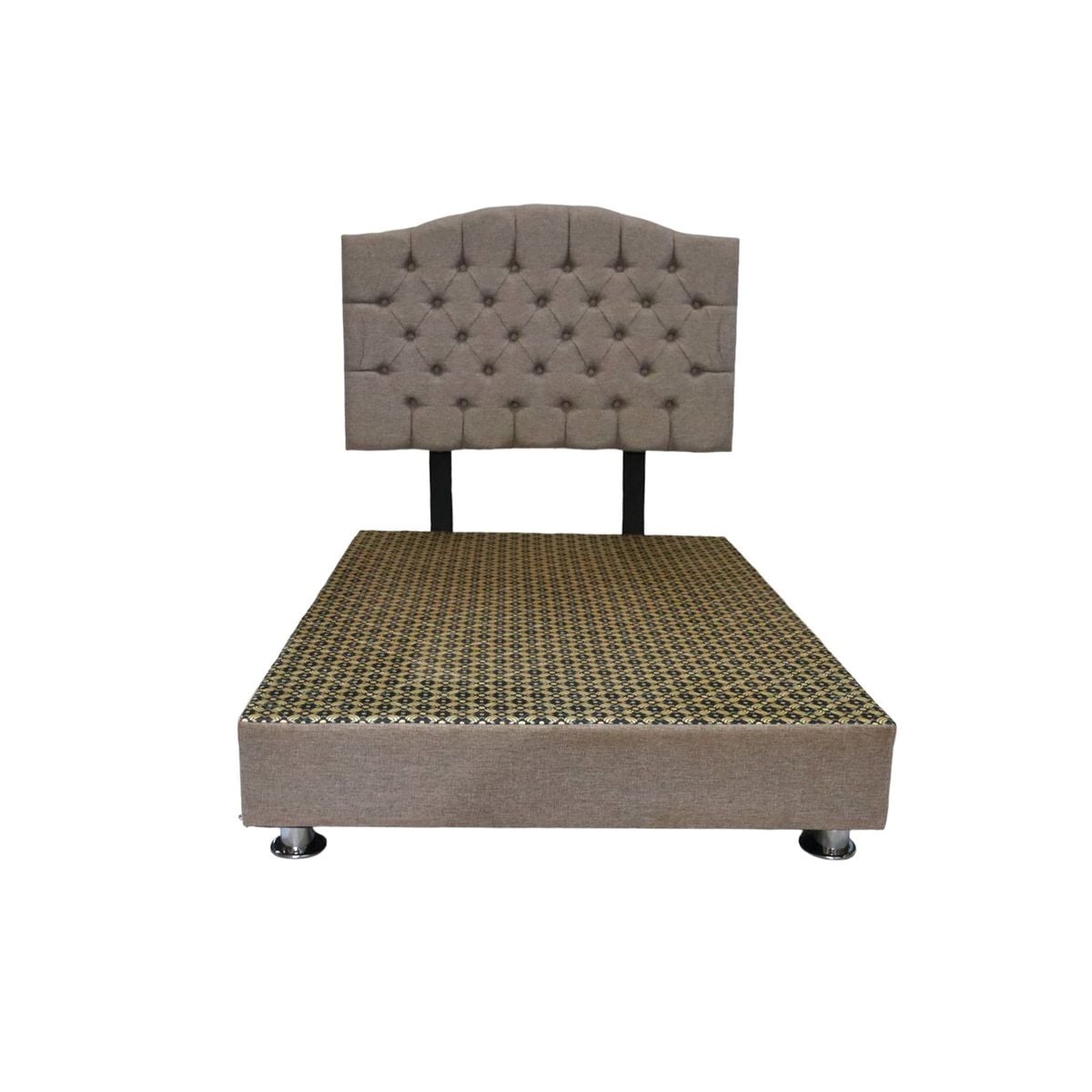 CAMA TAPIZADA VARSOVIA - QUEEN - COLOR BEIGE OSCURO - 1