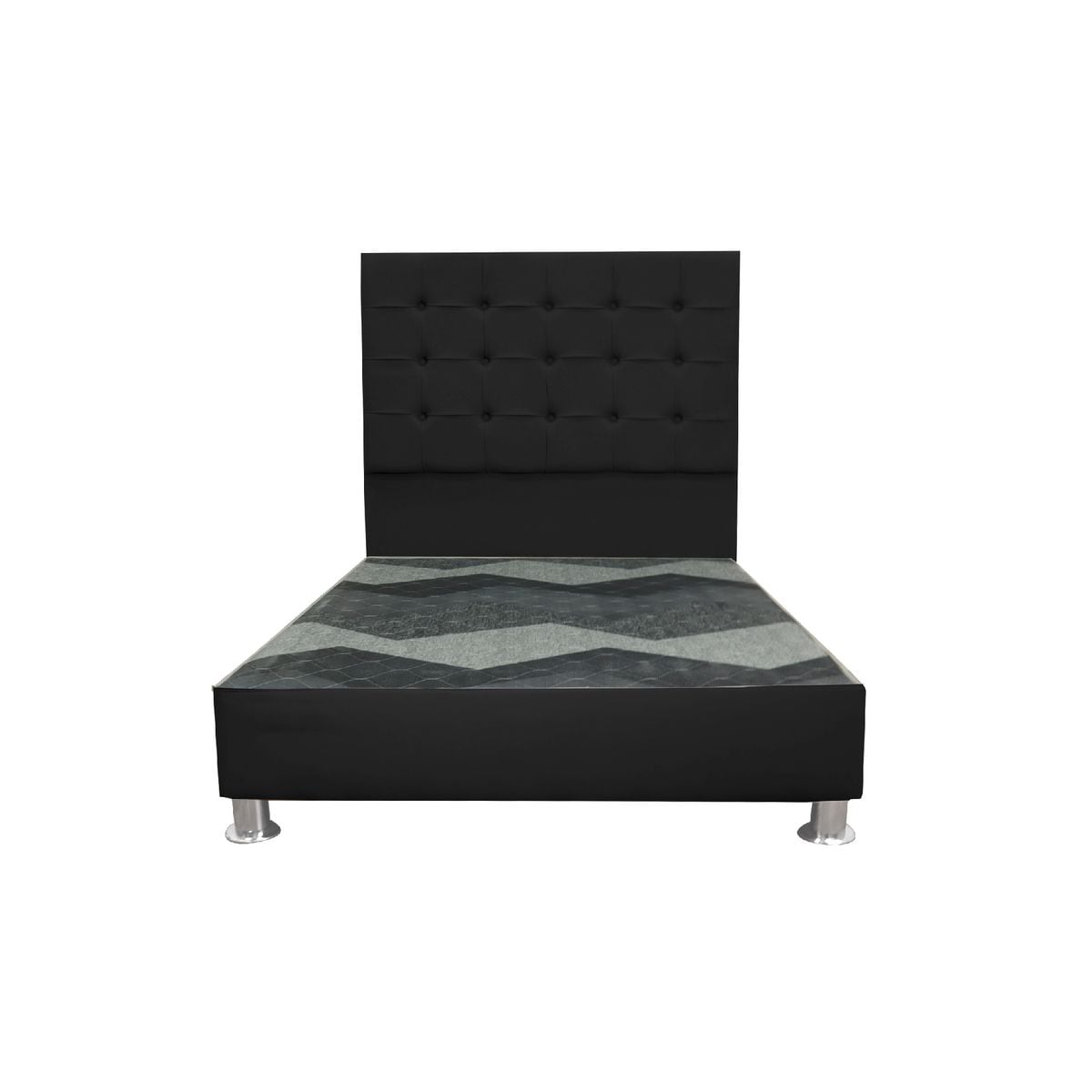 CAMA TAPIZADA MODENA - QUEEN - COLOR NEGRO - 1