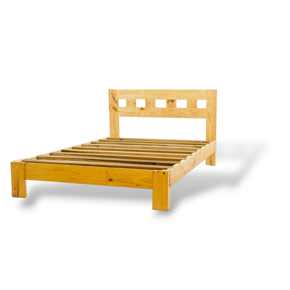 CAMA DE MADERA PINO MODELO VIENNA 1.5 PLAZAS - 1