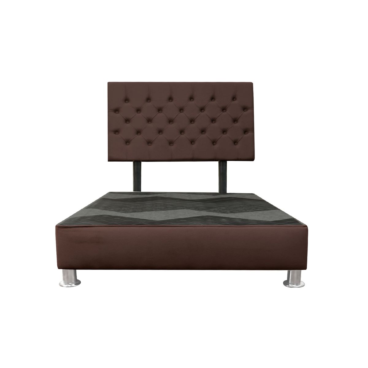 CAMA TAPIZADA VERONA - QUEEN - COLOR MARRÓN - 1