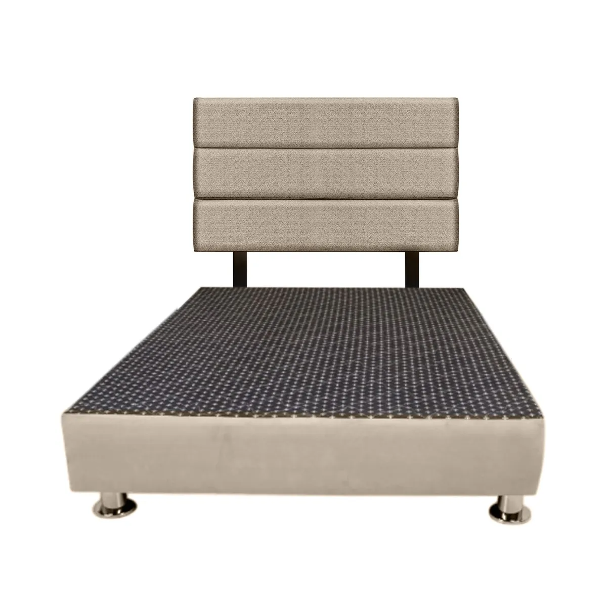 CAMA + CABECERA MOTY CON TELA ANTIFLUIDA DE 2PLZ COLOR BEIGE - 1