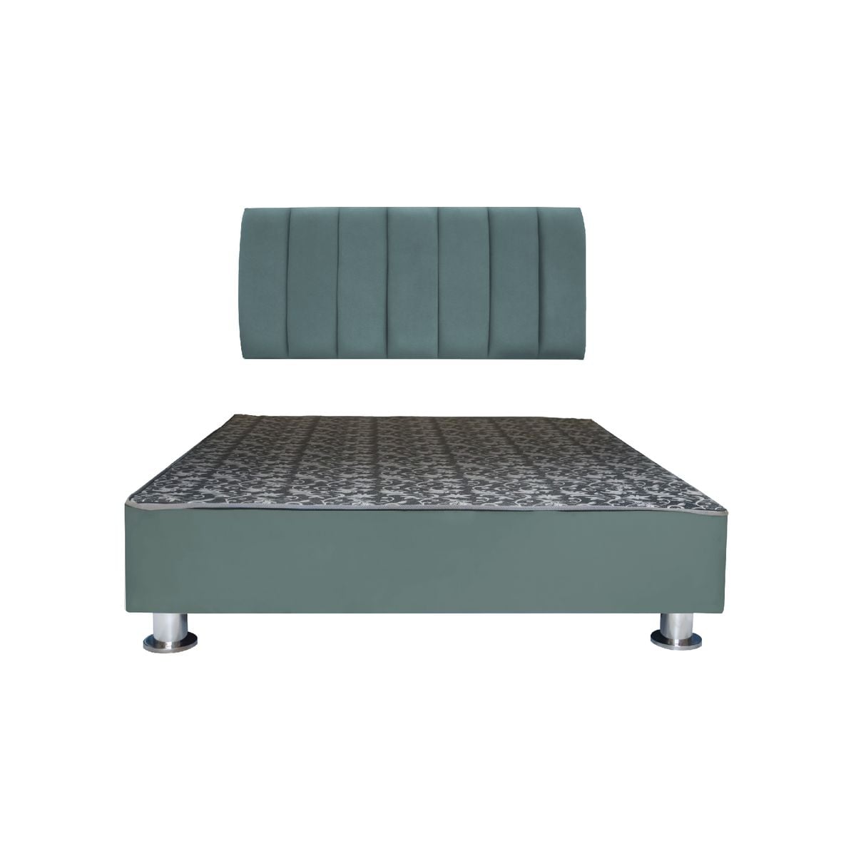 CAMA TAPIZADA AUREA + ALMOHADA - KING - COLOR GRIS OSCURO - 1