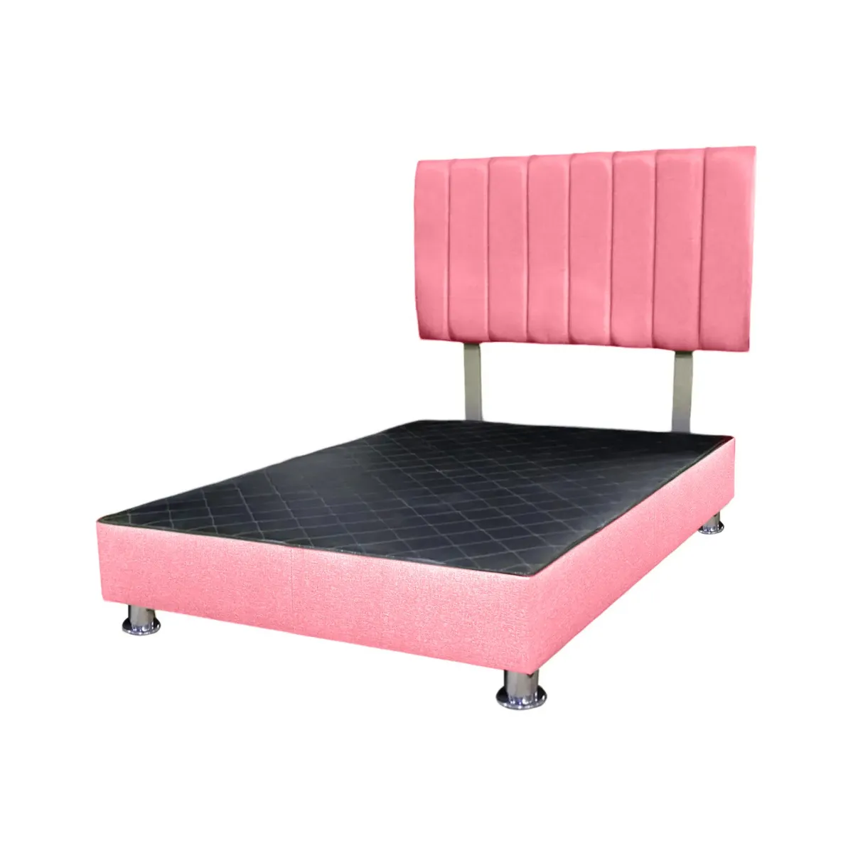 CAMA TAPIZADA CALI - QUEEN - COLOR ROSADO - 1