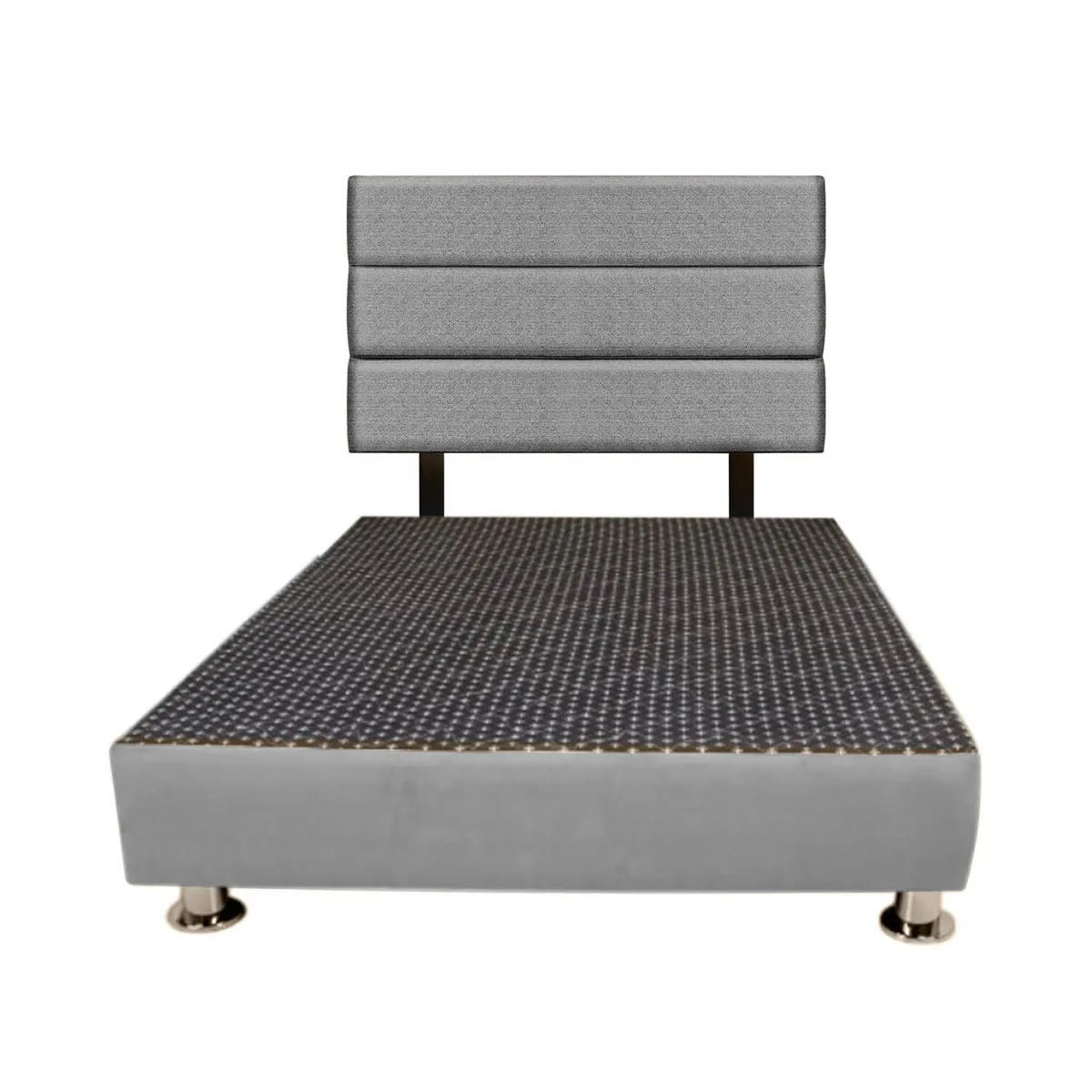 CAMA + CABECERA MOTY CON TELA ANTIFLUIDA DE 2PLZ COLOR GRIS CLARO - 1