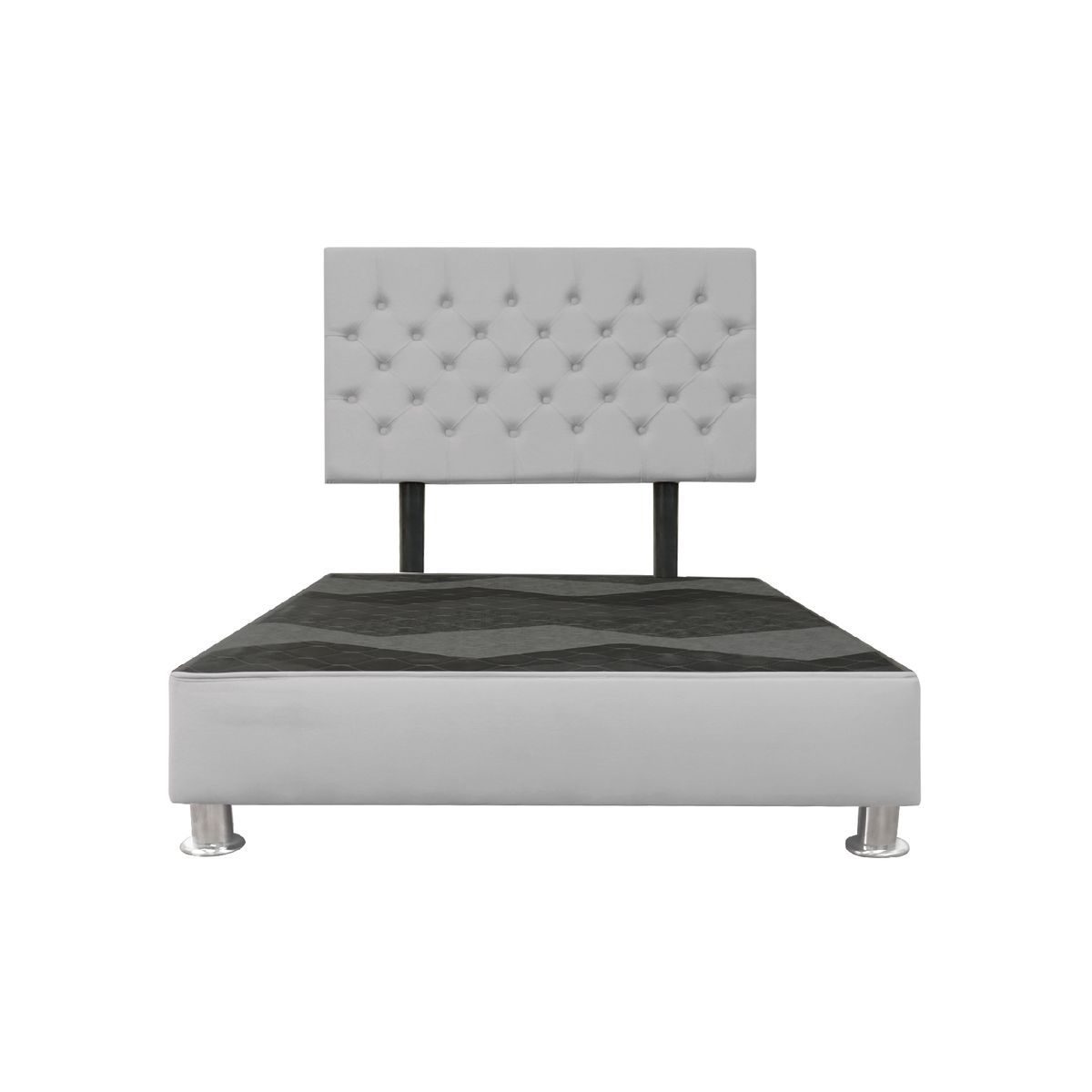 CAMA TAPIZADA VERONA- QUEEN - COLOR GRIS CLARO - 1